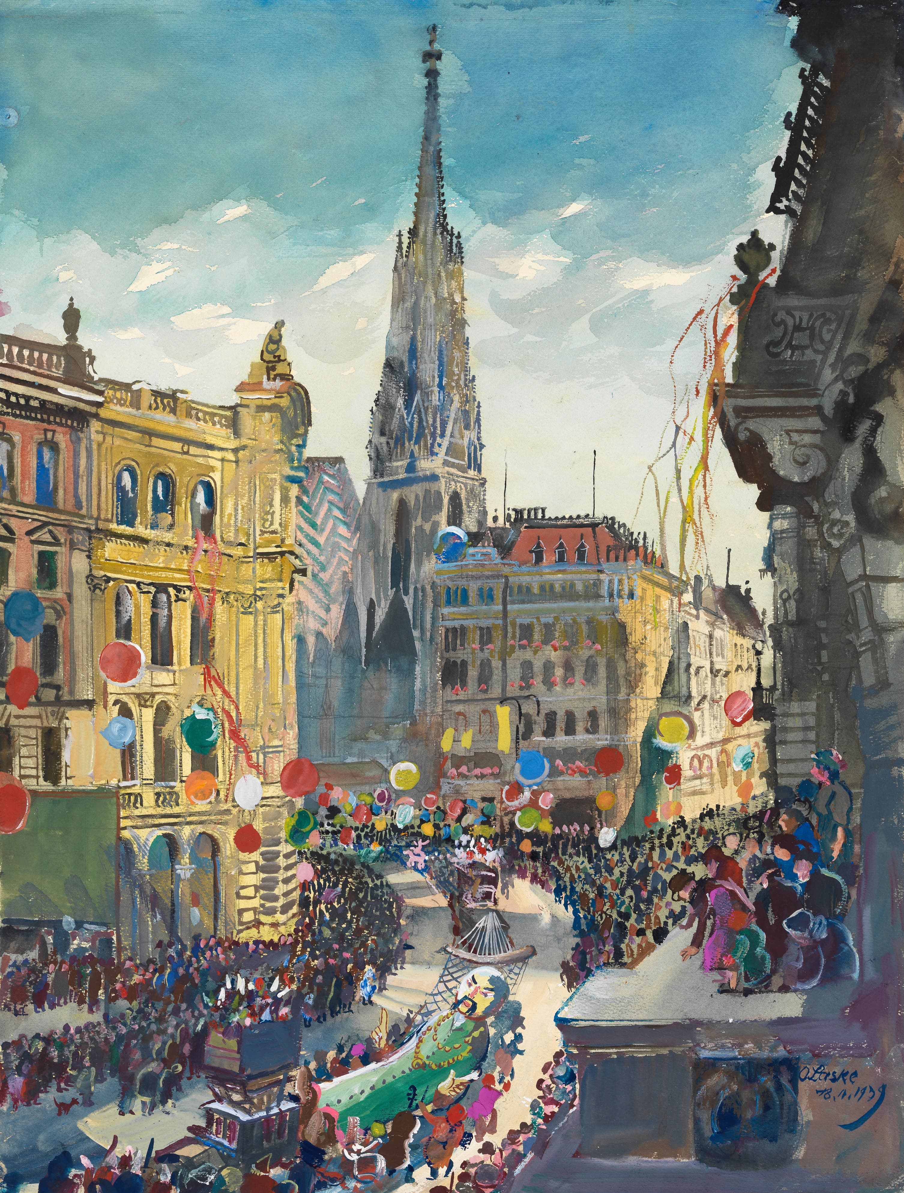 《1939年2月18日维也纳狂欢节游行》（Carnival procession in Vienna on February 18, 1939）｜奥斯卡·拉斯克 Oskar Laske｜1939