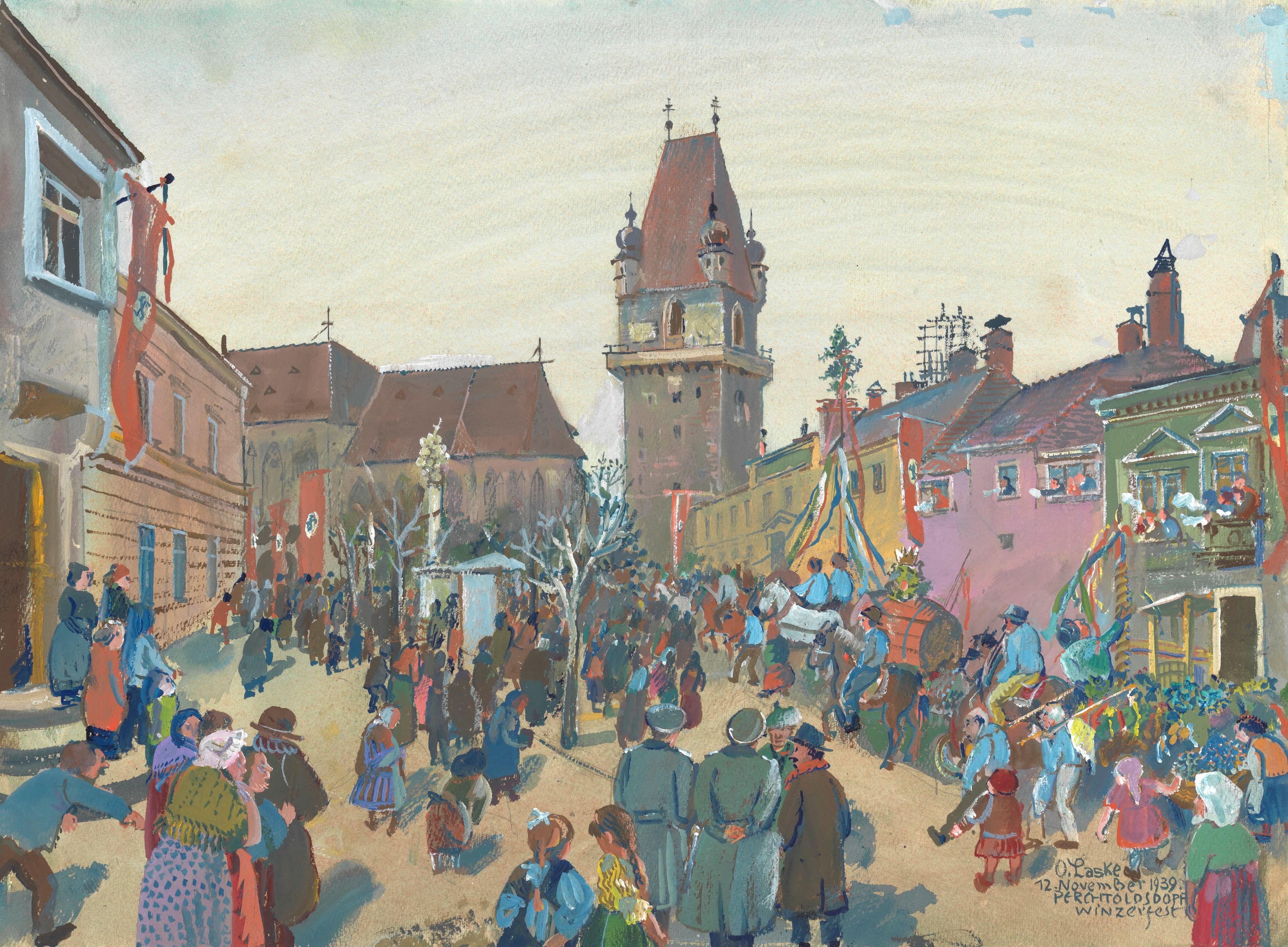 《1939 年 11 月 12 日，《卫报》进入佩希托兹多夫》（The Guardian entry into Perchtoldsdorf on November 12, 1939）｜奥斯卡·拉斯克 Oskar Laske｜1939