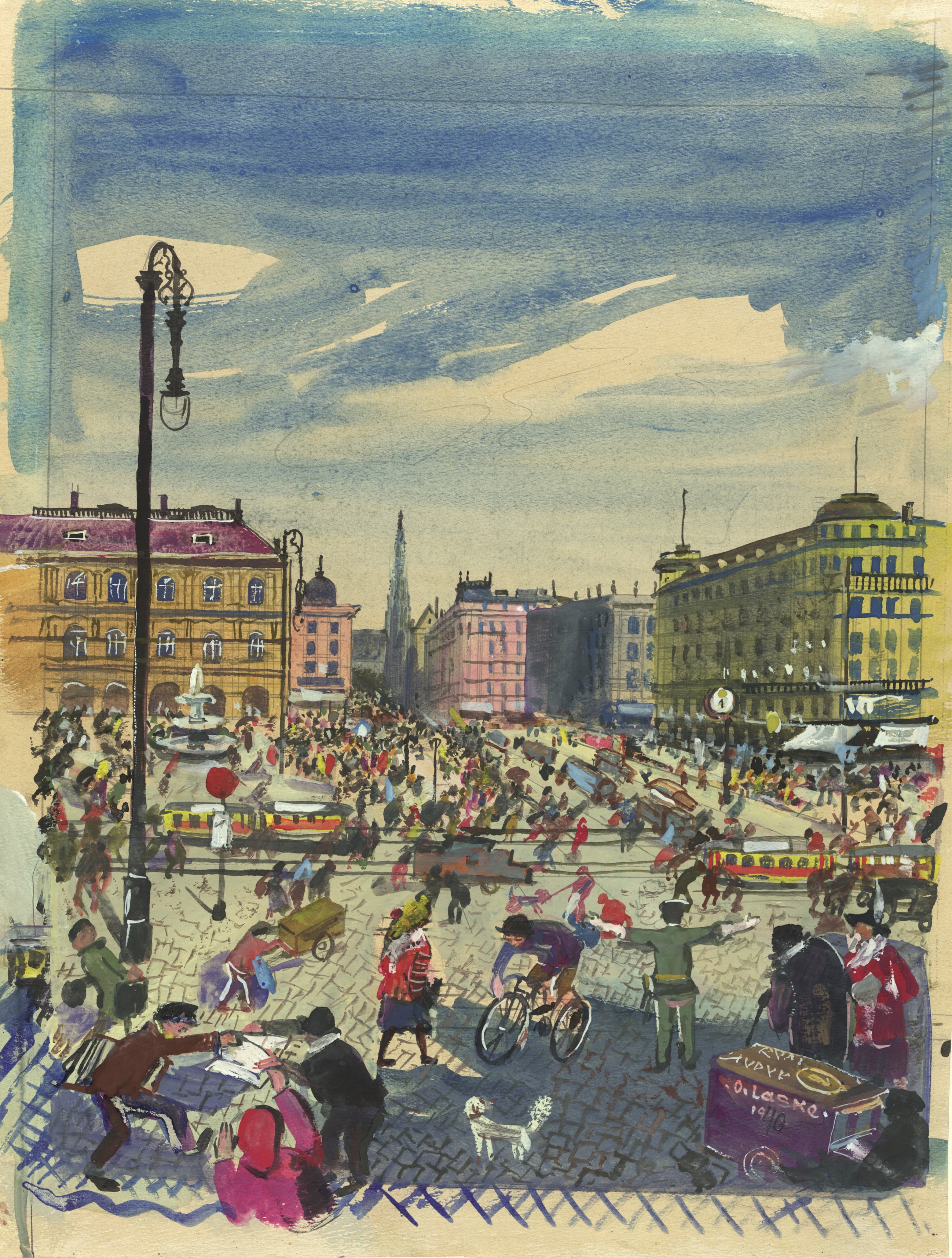 《Sirkecke 的歌剧院十字路口》（The opera intersection at Sirkecke）｜奥斯卡·拉斯克 Oskar Laske｜1940