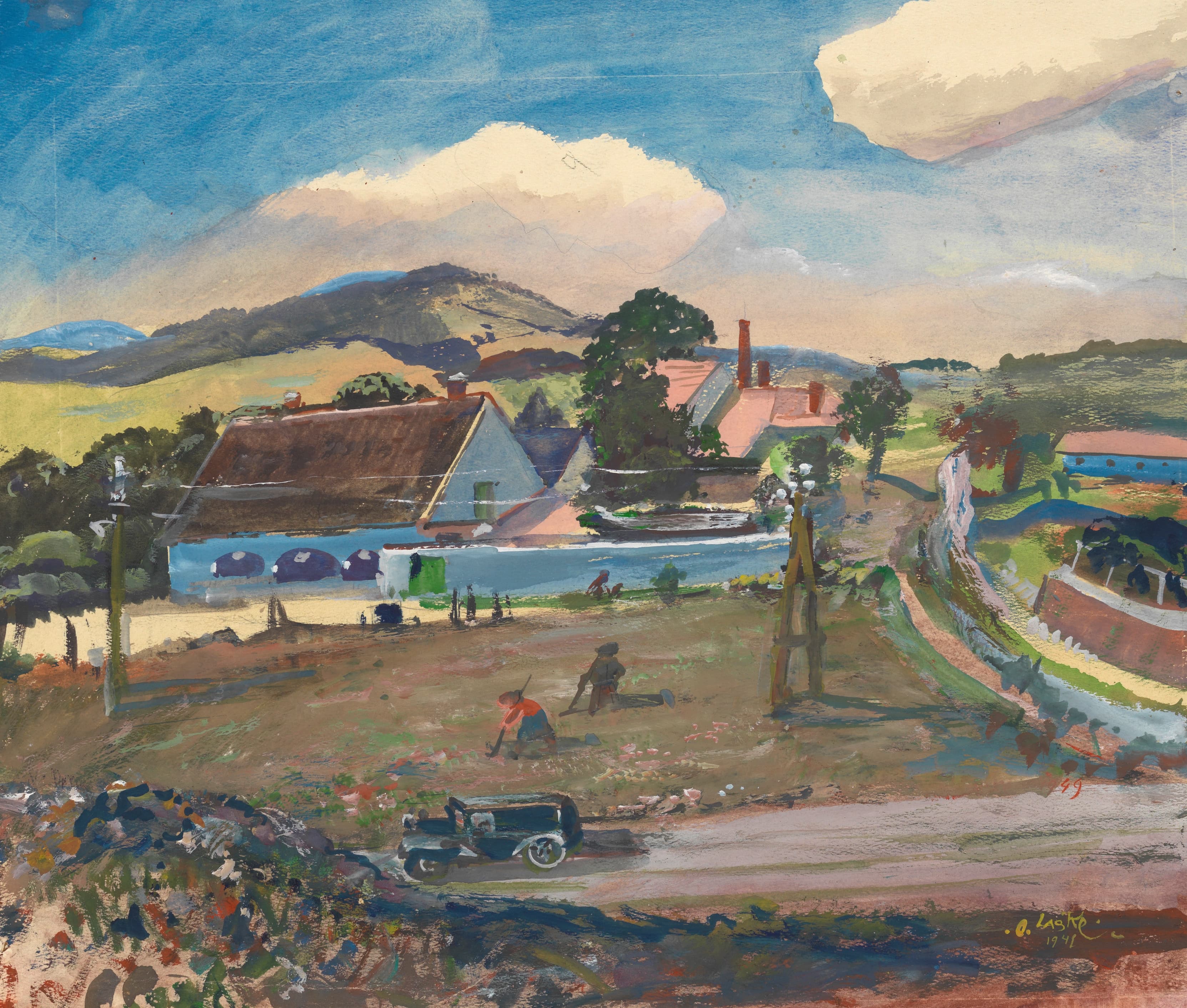 《莫尔宅基地》（Homestead in Mauer）｜奥斯卡·拉斯克 Oskar Laske｜1941