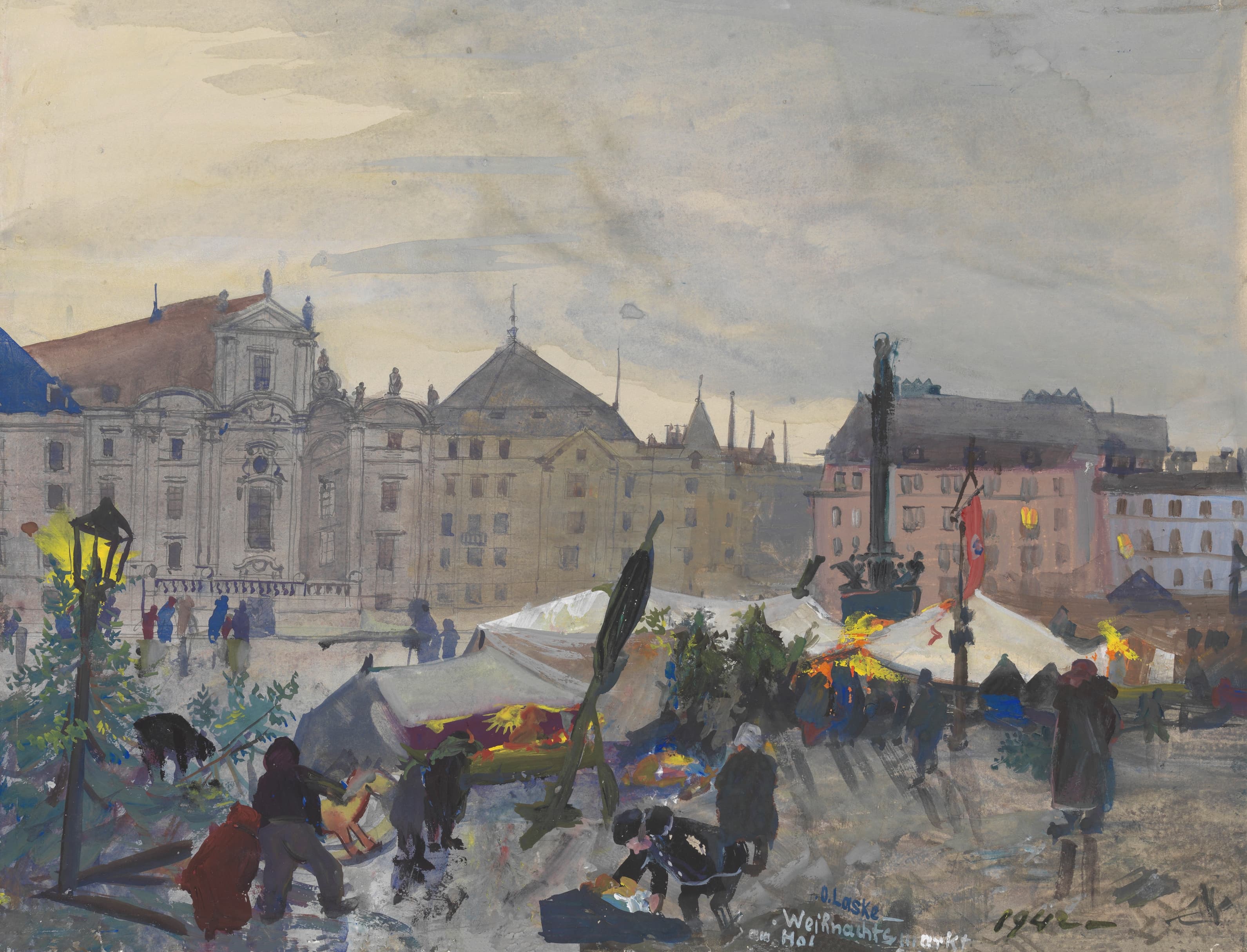 《农场的圣诞市场》（Christmas market at the farm）｜奥斯卡·拉斯克 Oskar Laske｜1942
