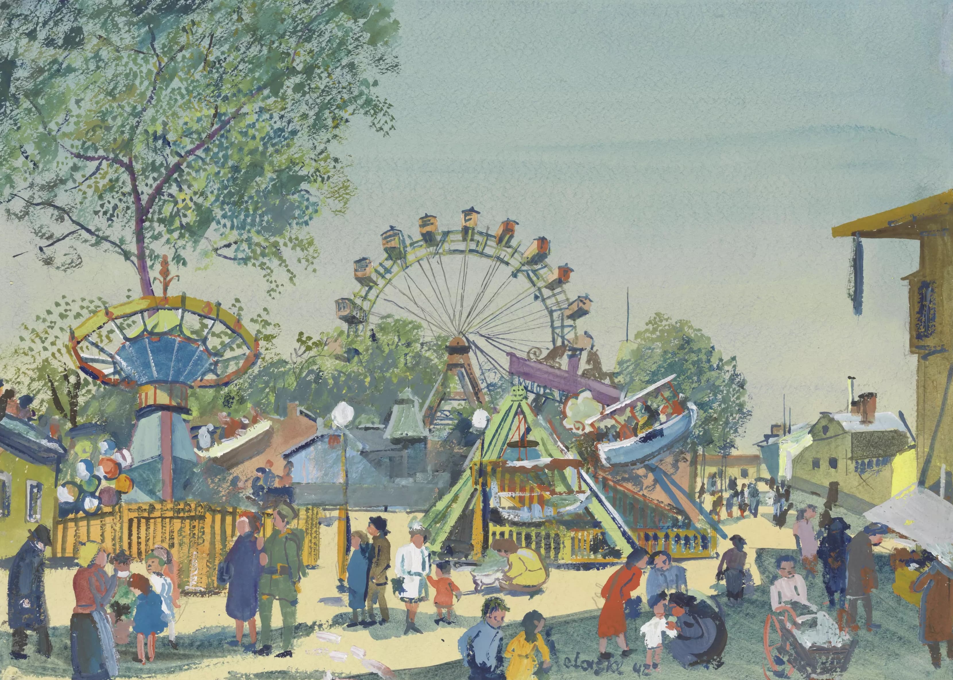 《在伍斯特普拉特》（In the Wurstelprater）｜奥斯卡·拉斯克 Oskar Laske｜1942