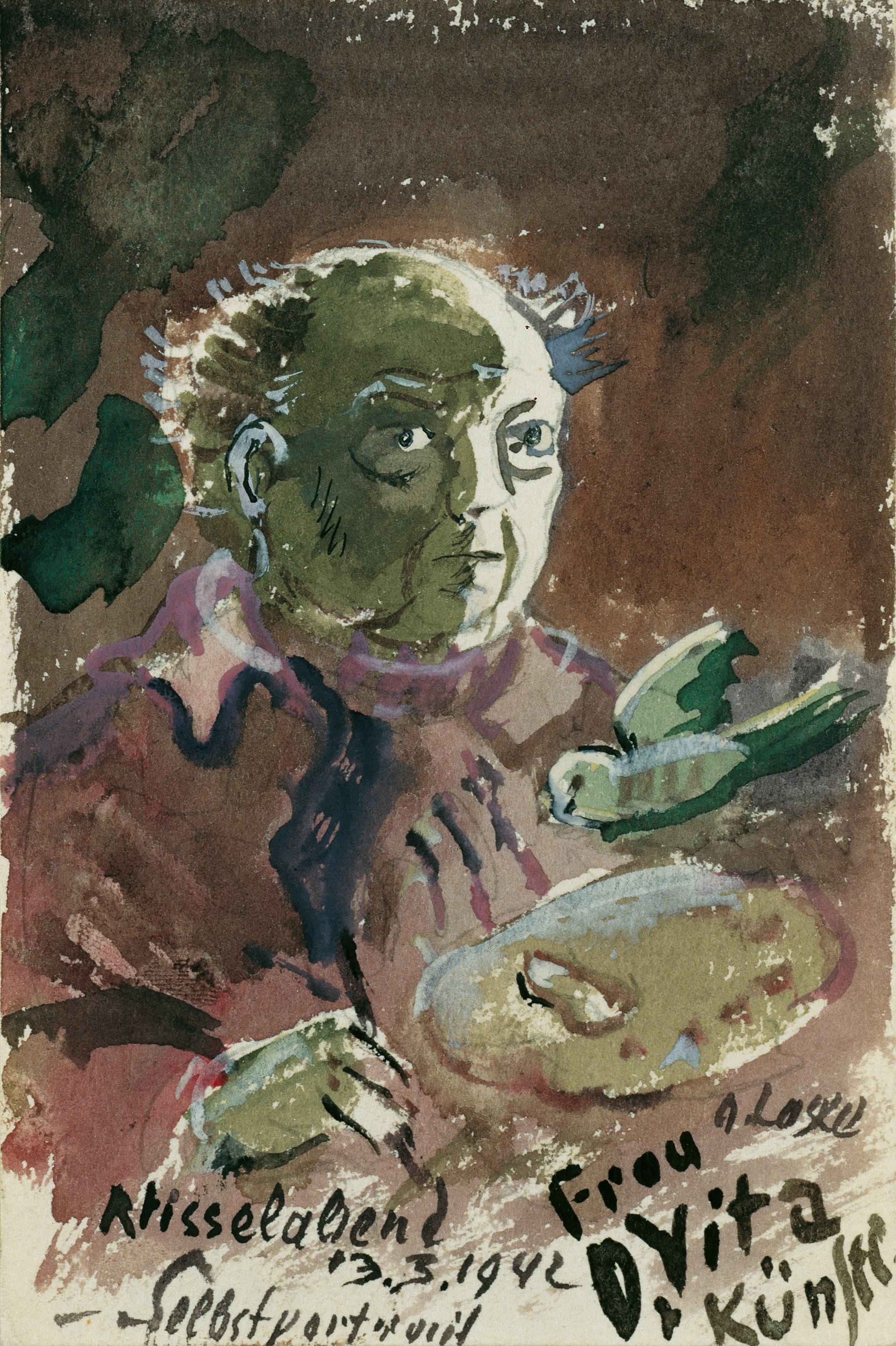 《自画像》（Self-portrait）｜奥斯卡·拉斯克 Oskar Laske｜1942