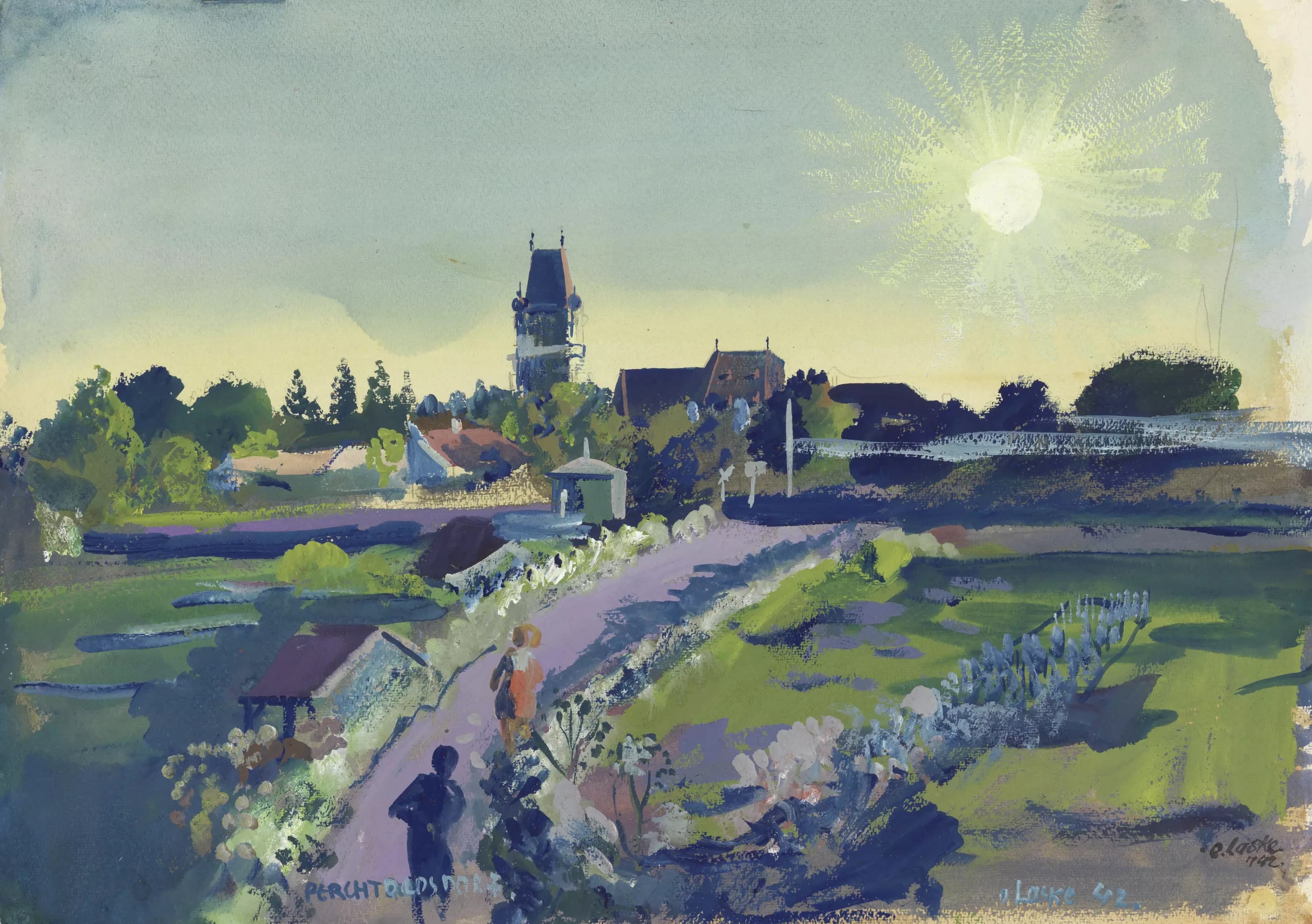 《Wr。附近;佩希托兹多夫》（Wr. Vicinity; Perchtoldsdorf）｜奥斯卡·拉斯克 Oskar Laske｜1942