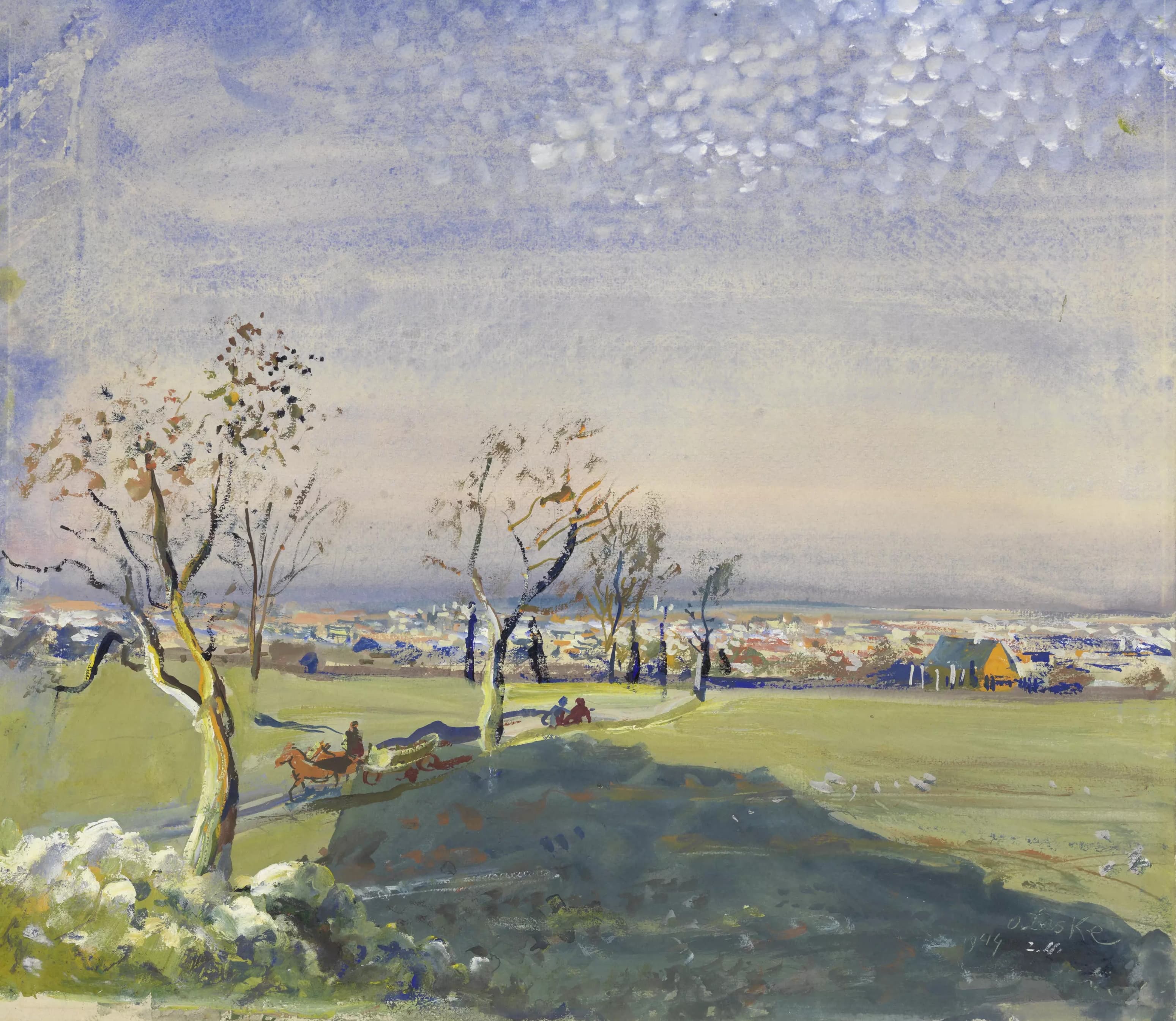 《维也纳南部（从南面看维也纳）》（In the south of Vienna (view of Vienna from the south)）｜奥斯卡·拉斯克 Oskar Laske｜1944