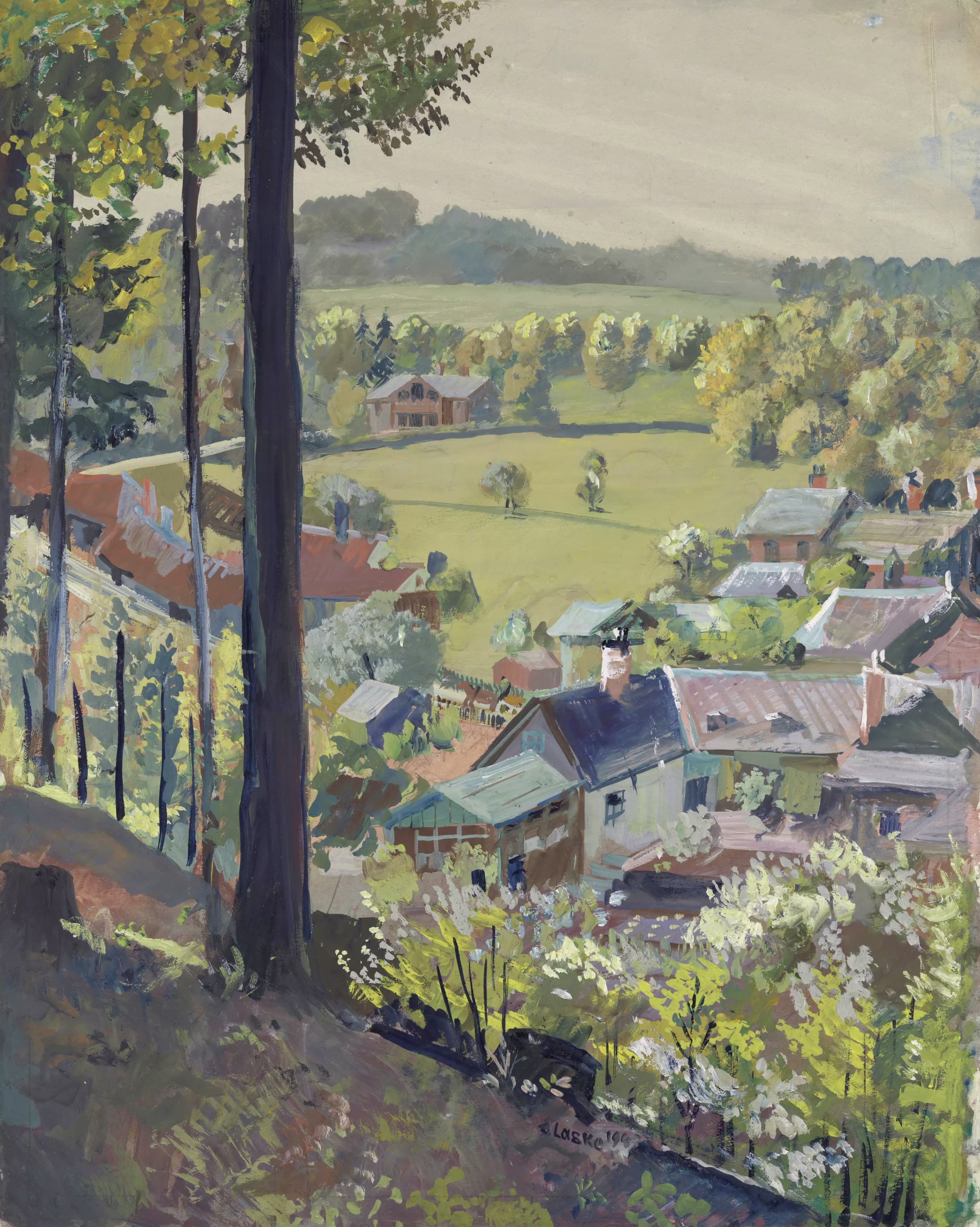 《普雷鲍姆景观》（View of Preßbaum）｜奥斯卡·拉斯克 Oskar Laske｜1947