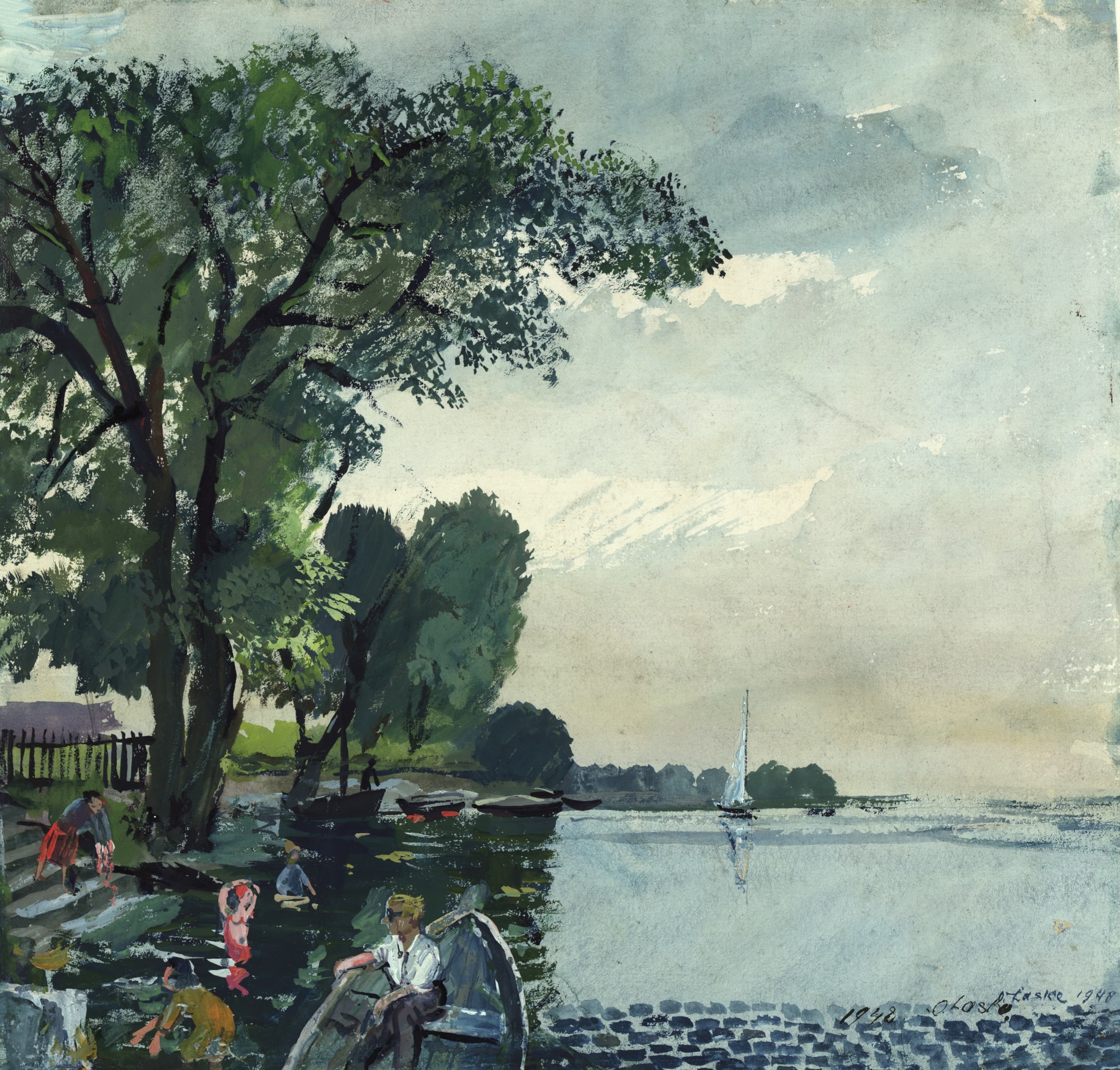 《老多瑙河上的普拉特主题》（Prater motif on the old Danube）｜奥斯卡·拉斯克 Oskar Laske｜1948