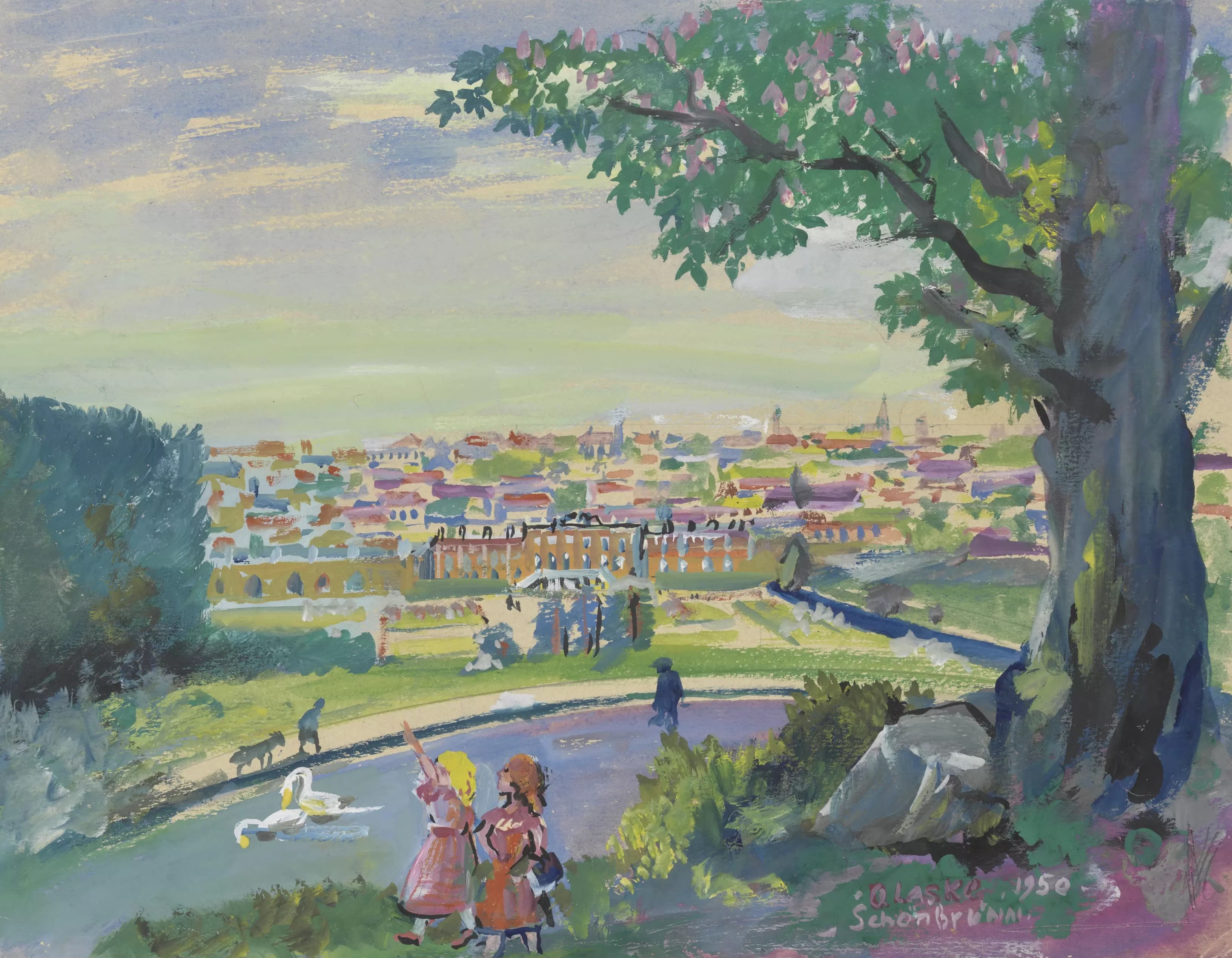 《十三．美泉宫（花园）》（XIII. Schönbrunn (garden)）｜奥斯卡·拉斯克 Oskar Laske｜1950