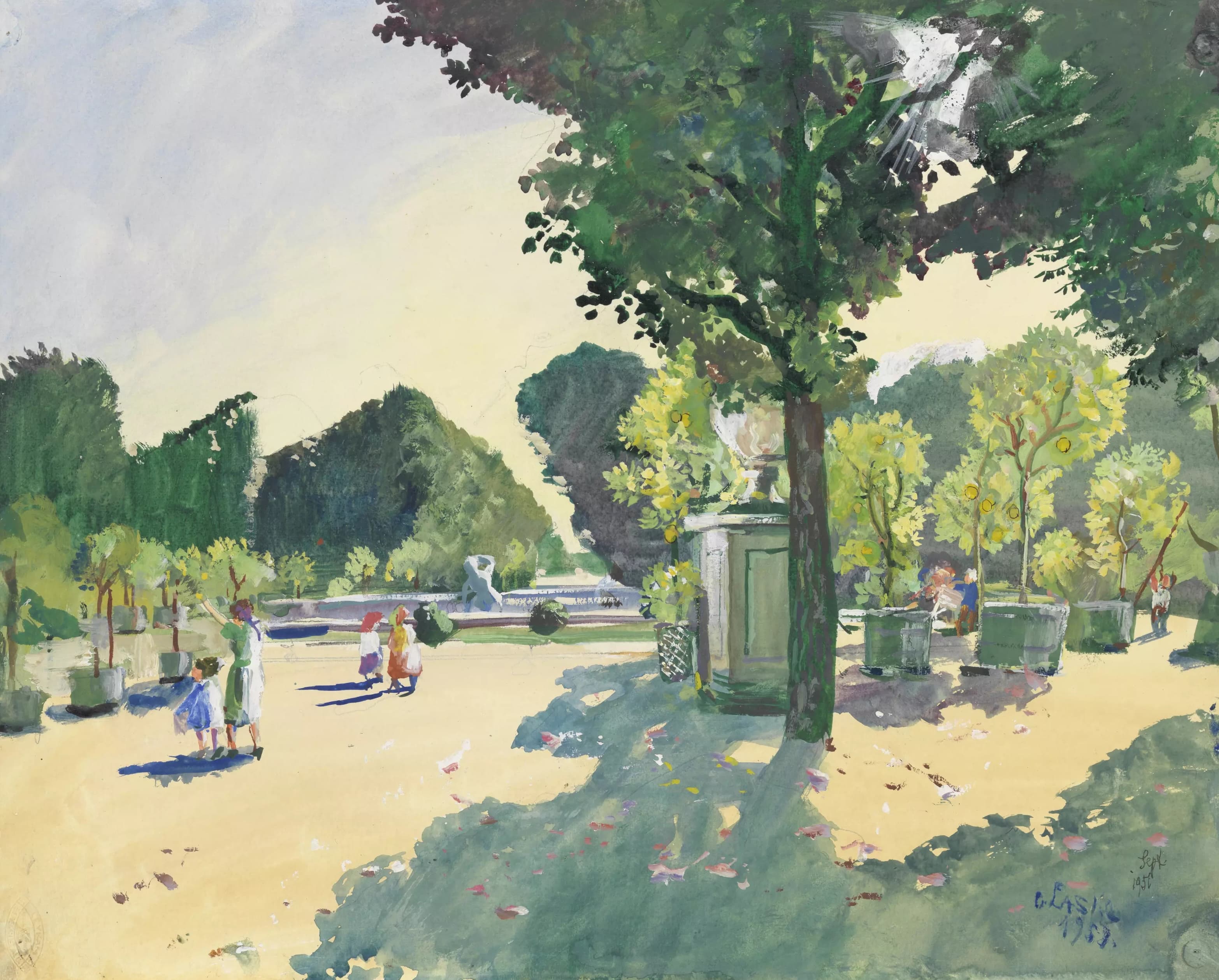 《十三．美泉宫（花园）》（XIII. Schönbrunn (garden)）｜奥斯卡·拉斯克 Oskar Laske｜1950