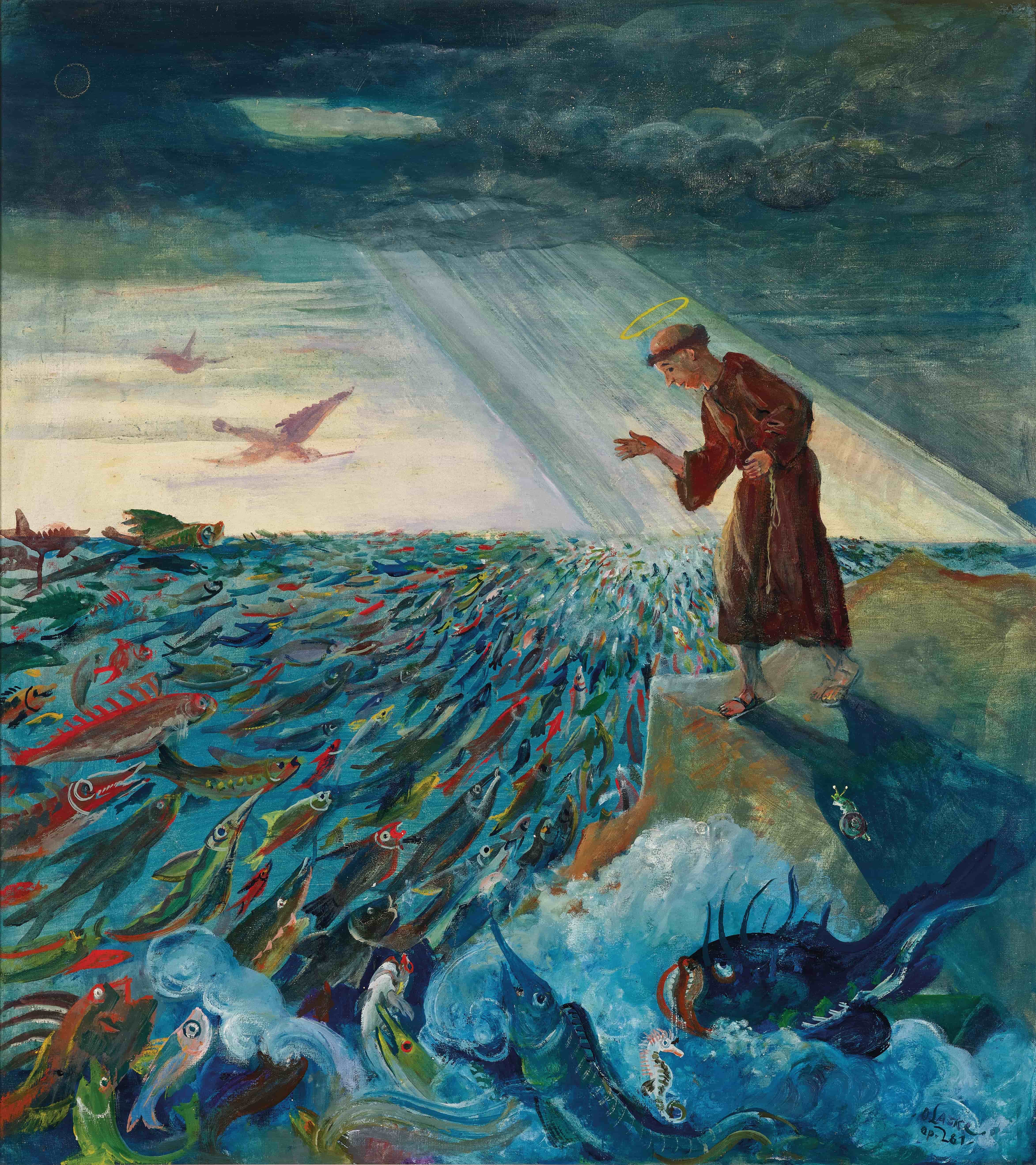 《鱼讲道》（Fish Sermon）｜奥斯卡·拉斯克 Oskar Laske｜1951