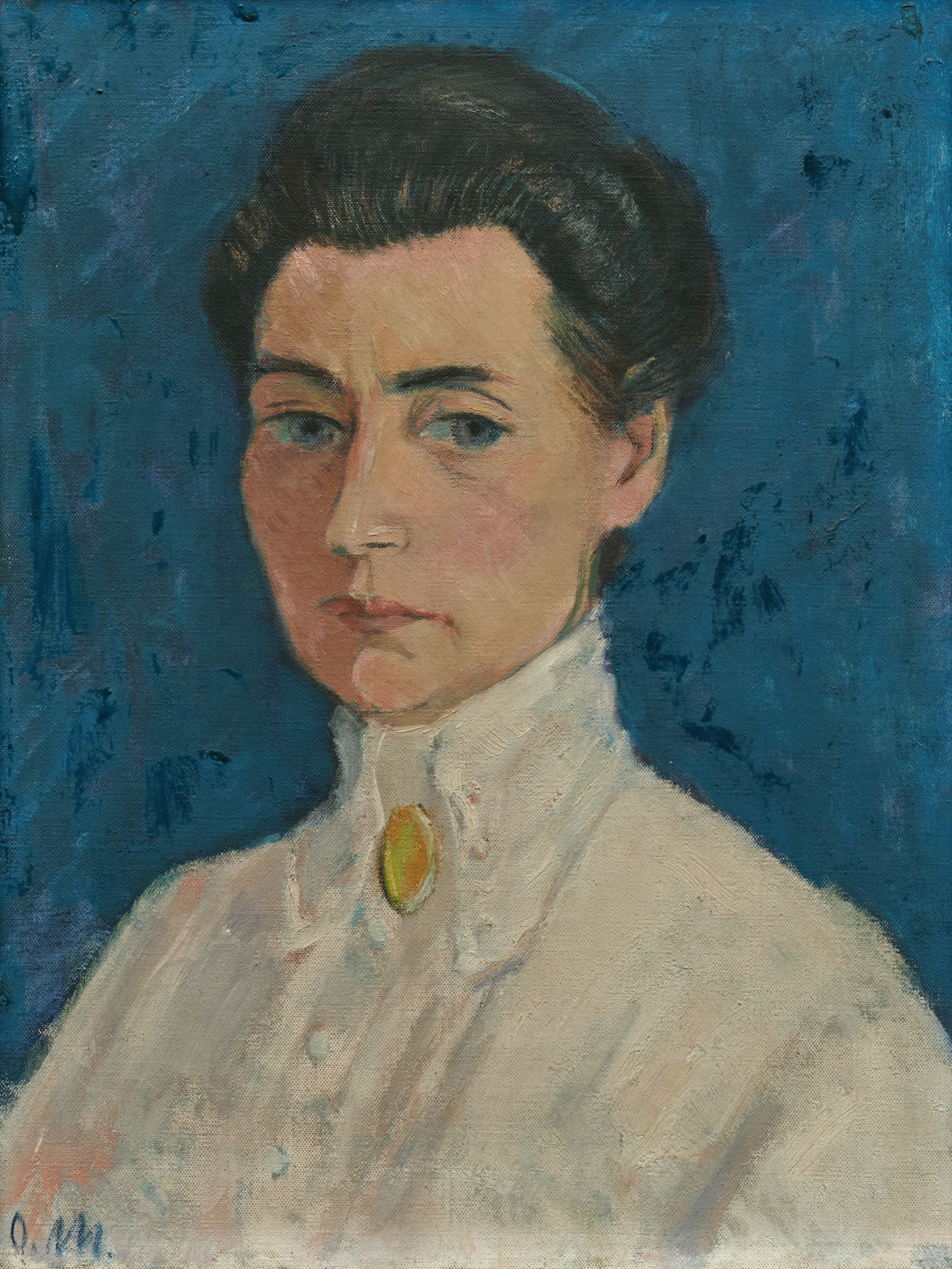 《一个女人的肖像（玛格达莱娜·海伦·卡伦）》（Portrait of a woman (Magdalena Helene Kallen)）｜奥托·穆勒 Otto Mueller｜1917
