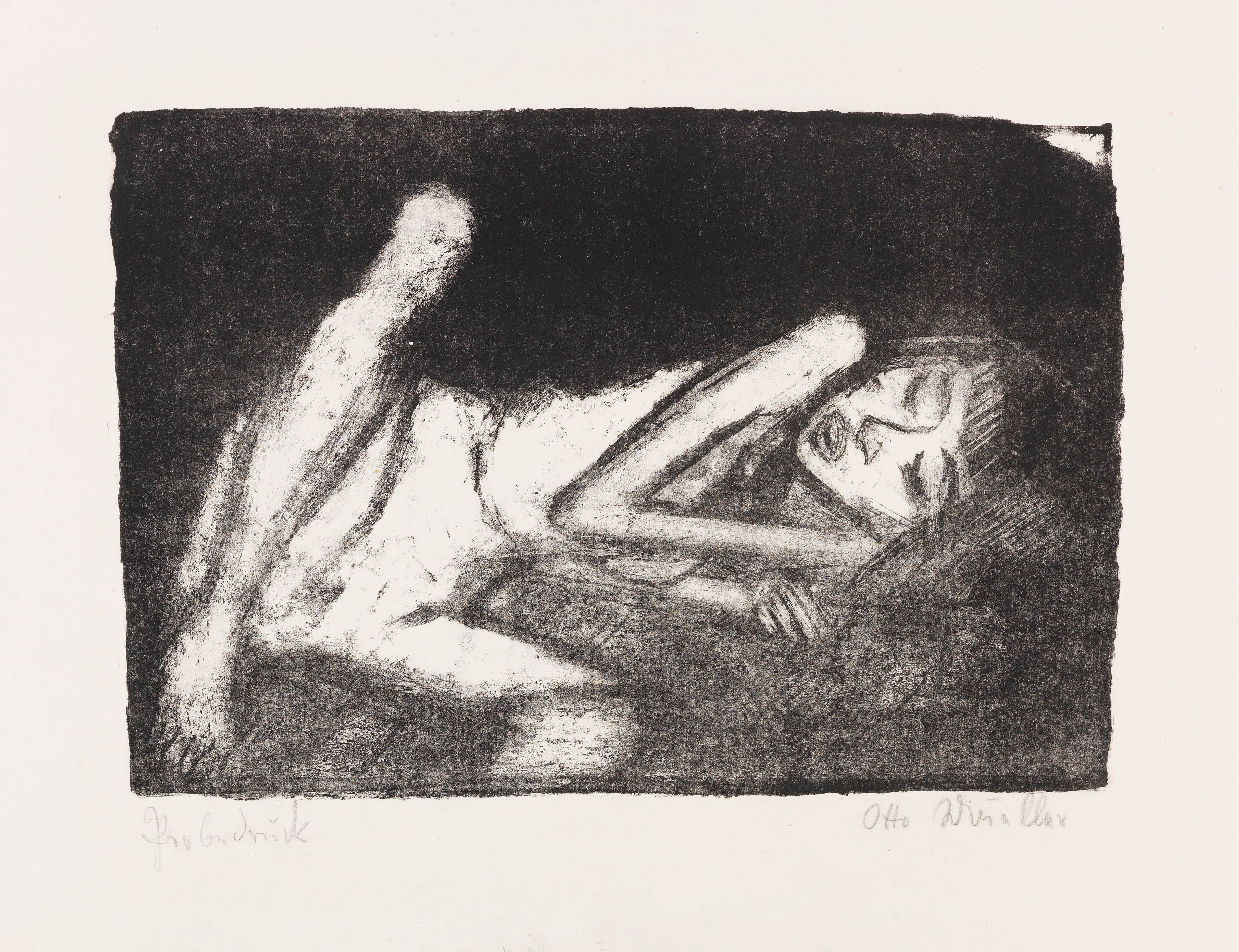 《躺椅上的女孩》（Girl on the lounger）｜奥托·穆勒 Otto Mueller｜1919