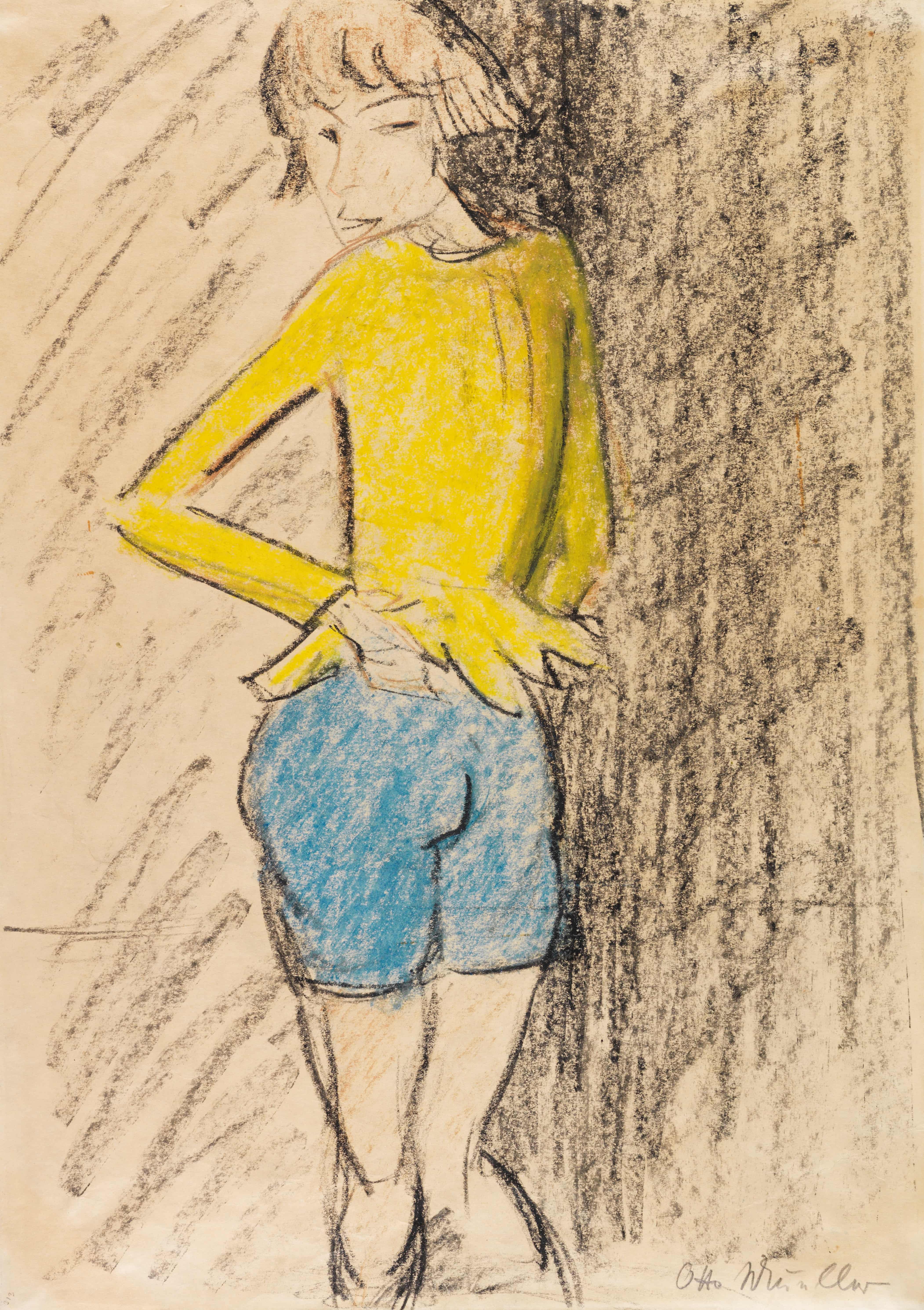 《Mashka（黄夹克女孩，马戏团女孩）》（Mashka (girl in yellow jacket, circus girl)）｜奥托·穆勒 Otto Mueller｜1919