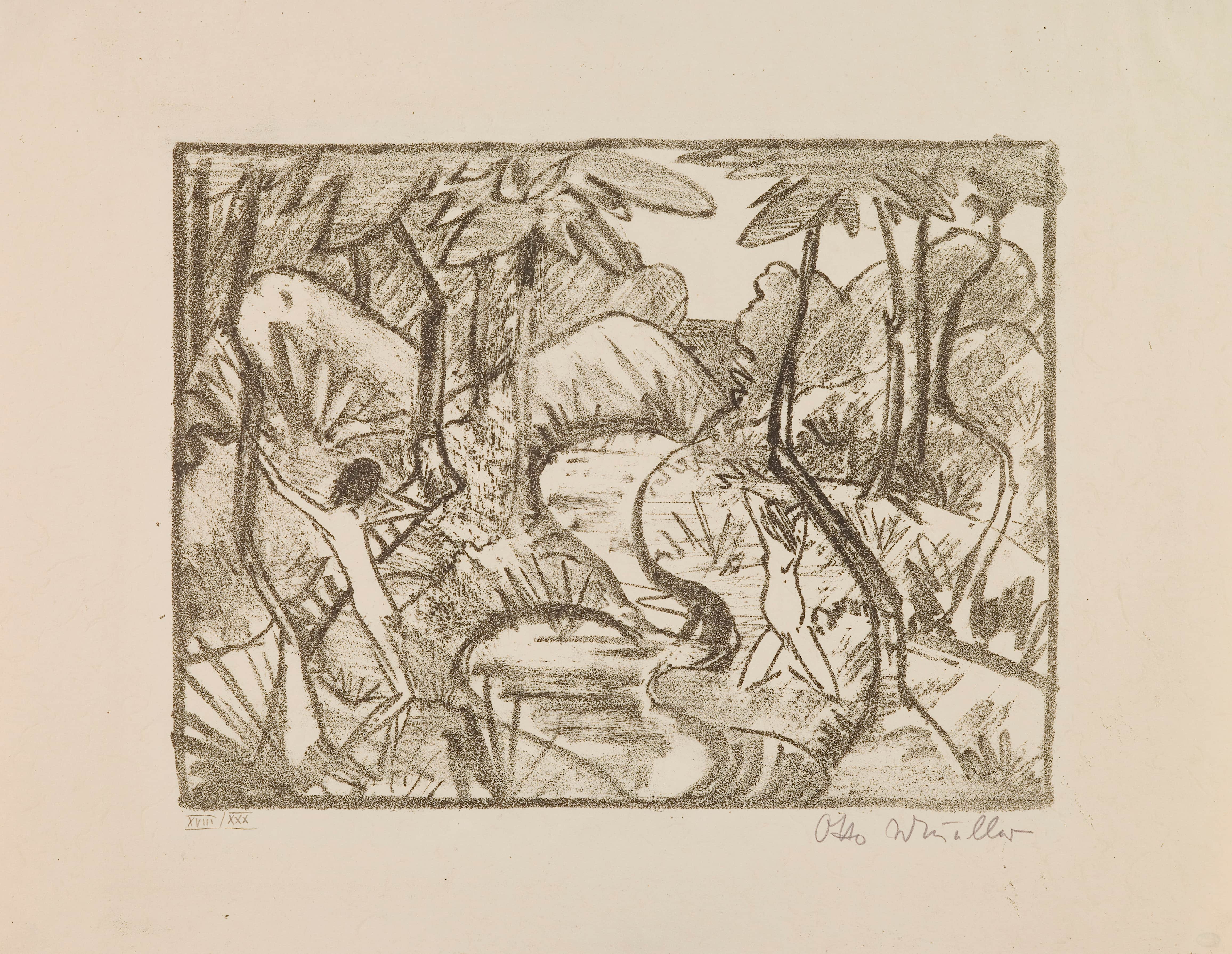《森林景观》（Forest Landscape）｜奥托·穆勒 Otto Mueller｜1921–22