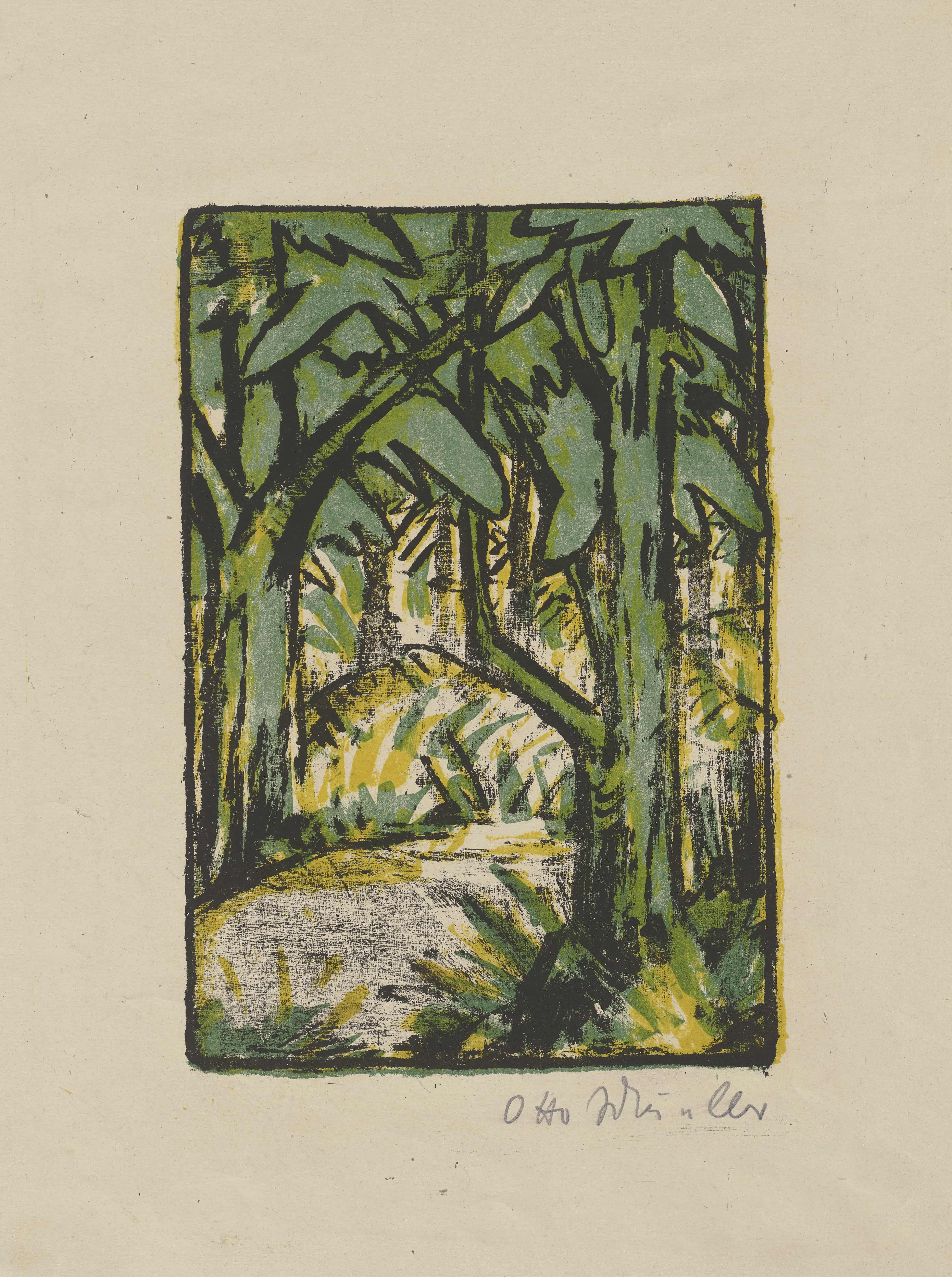 《森林景观》（Forest landscape）｜奥托·穆勒 Otto Mueller｜约. 1924