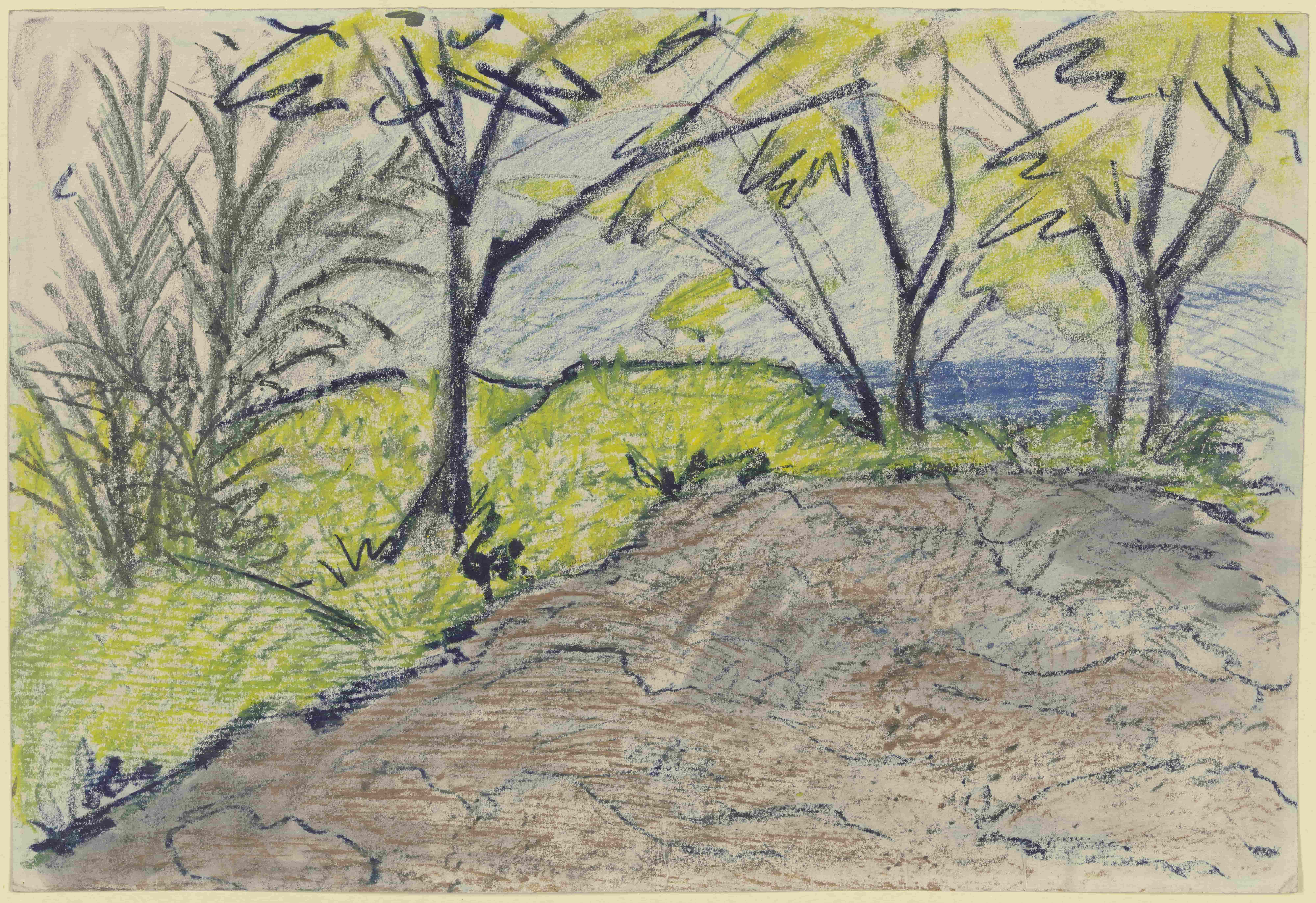 《景观》（Landscape）｜奥托·穆勒 Otto Mueller｜1926