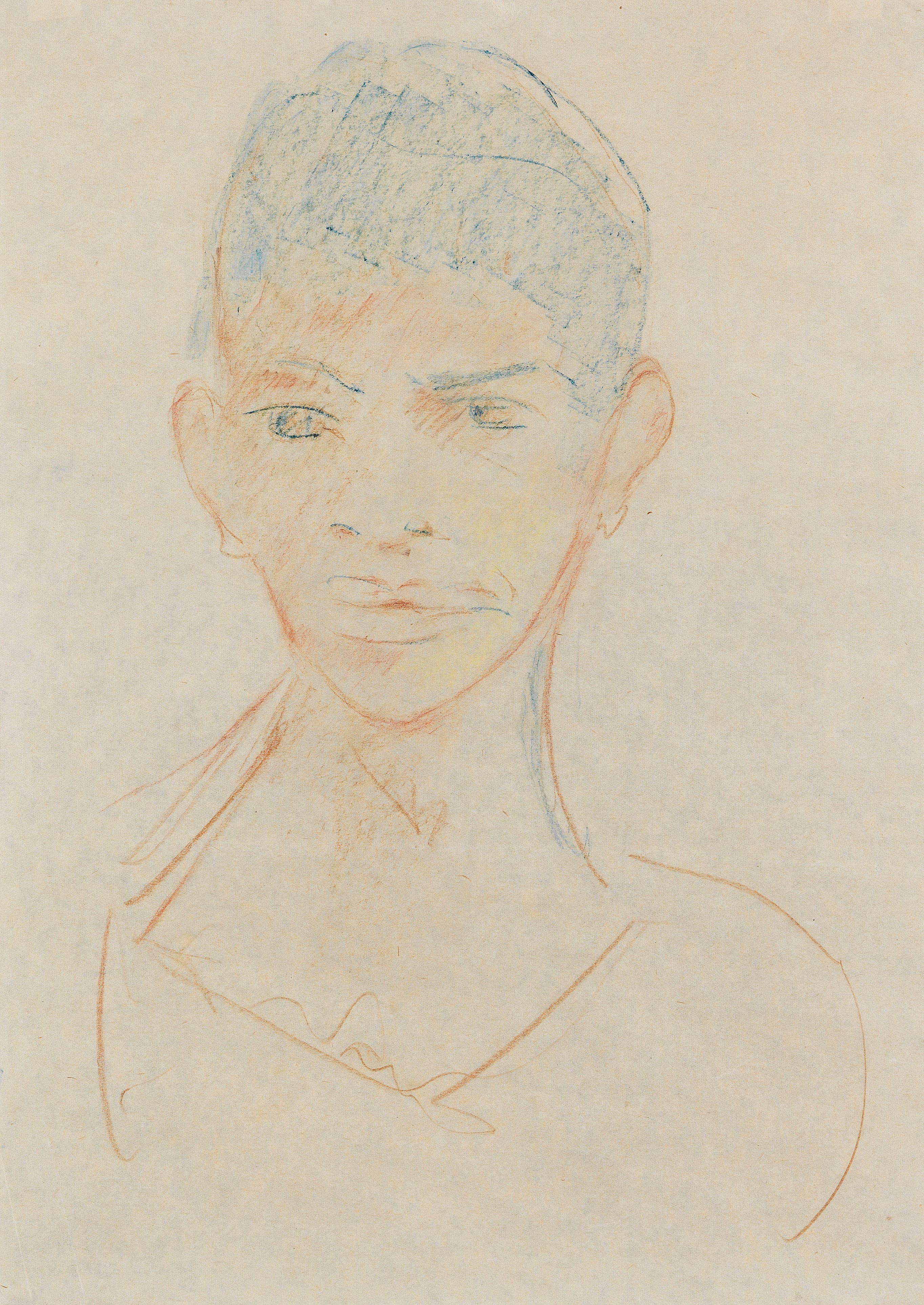 《黑人女孩头像》（Head of a Negro girl）｜奥托·穆勒 Otto Mueller｜1927