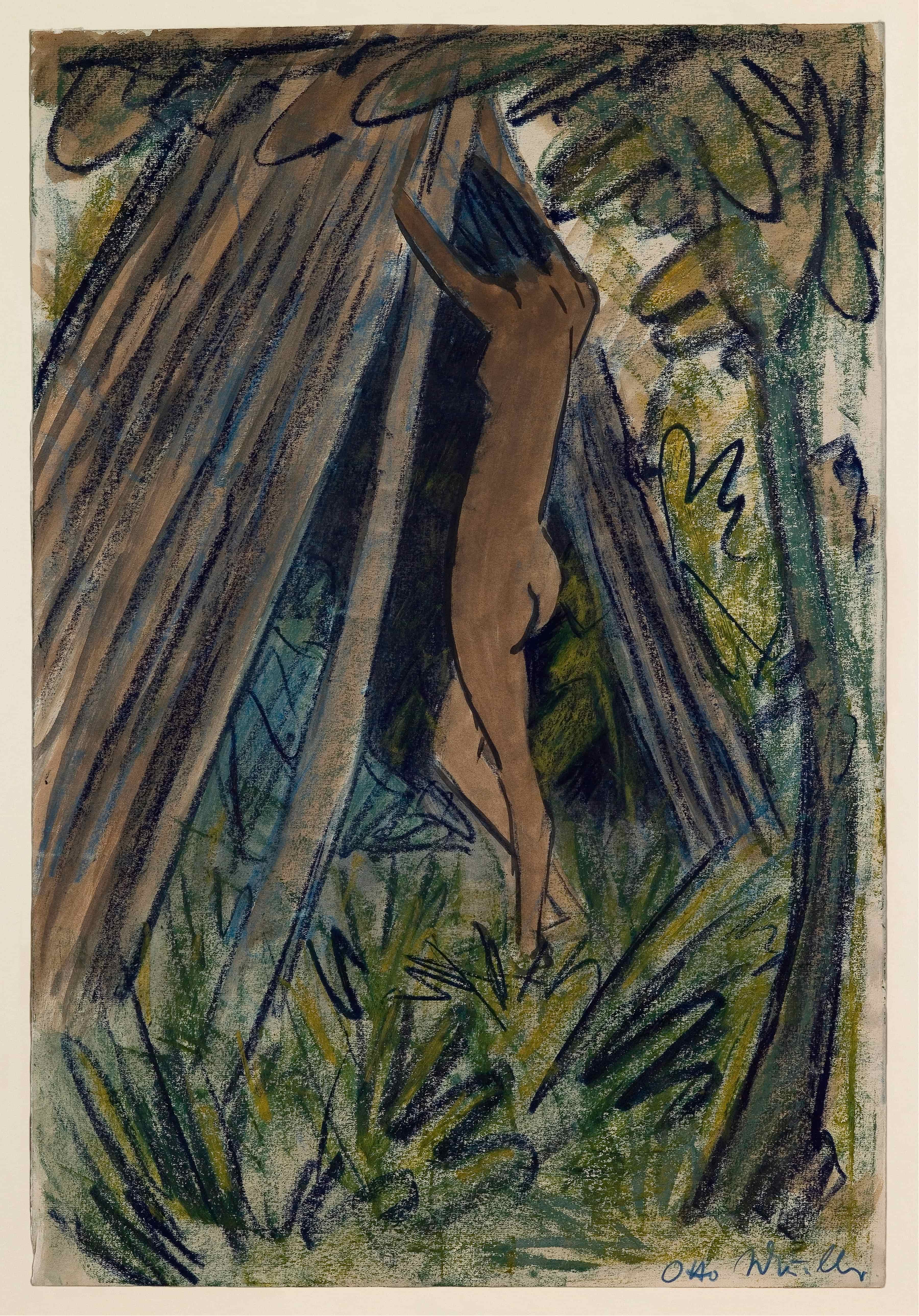 《帐篷前裸体》（Nude Before a Tent）｜奥托·穆勒 Otto Mueller｜不明