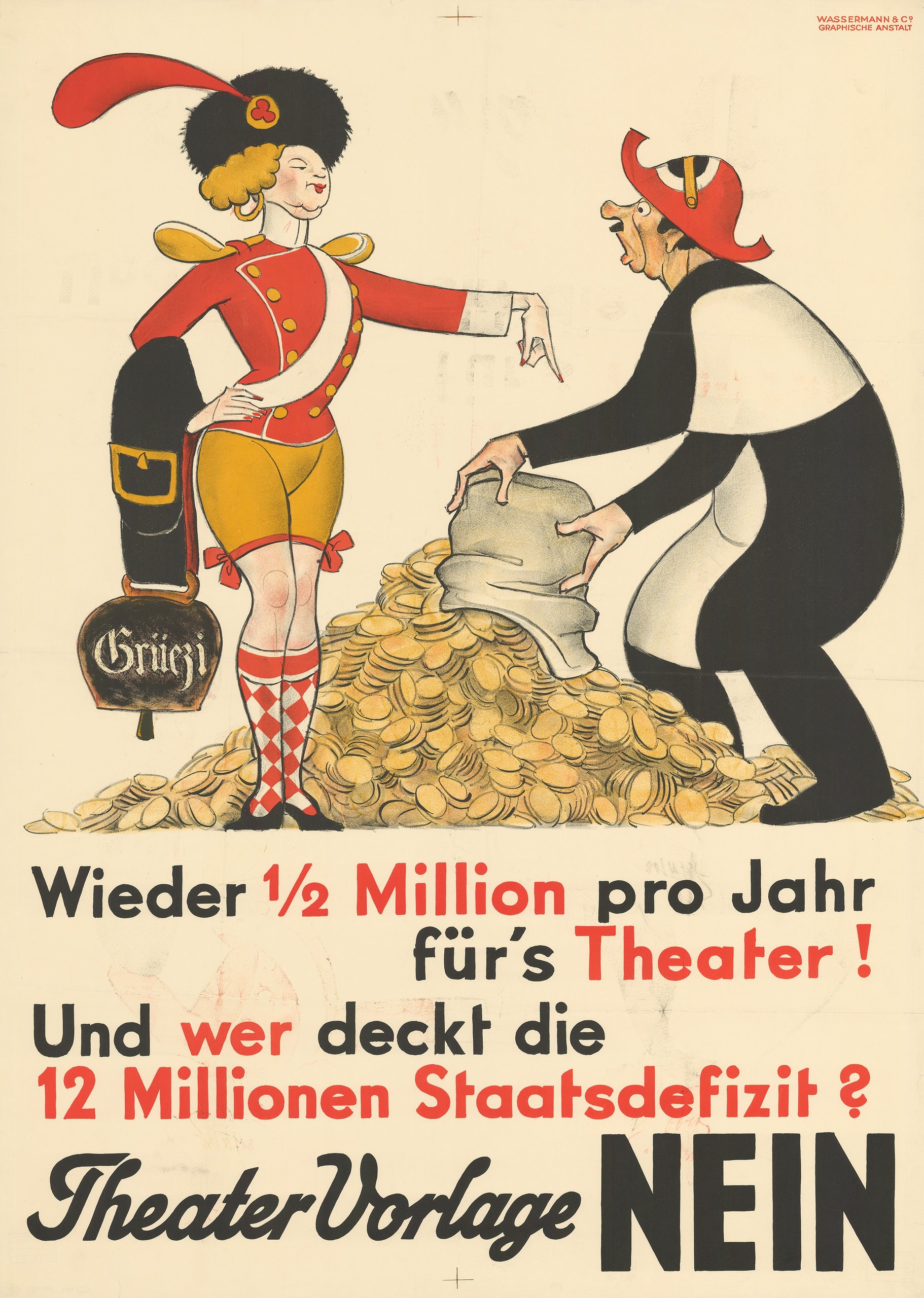 《“剧院提案”公投：反对》（Theatre Proposal: No）｜奥托·普拉特纳 Otto Plattner｜1935