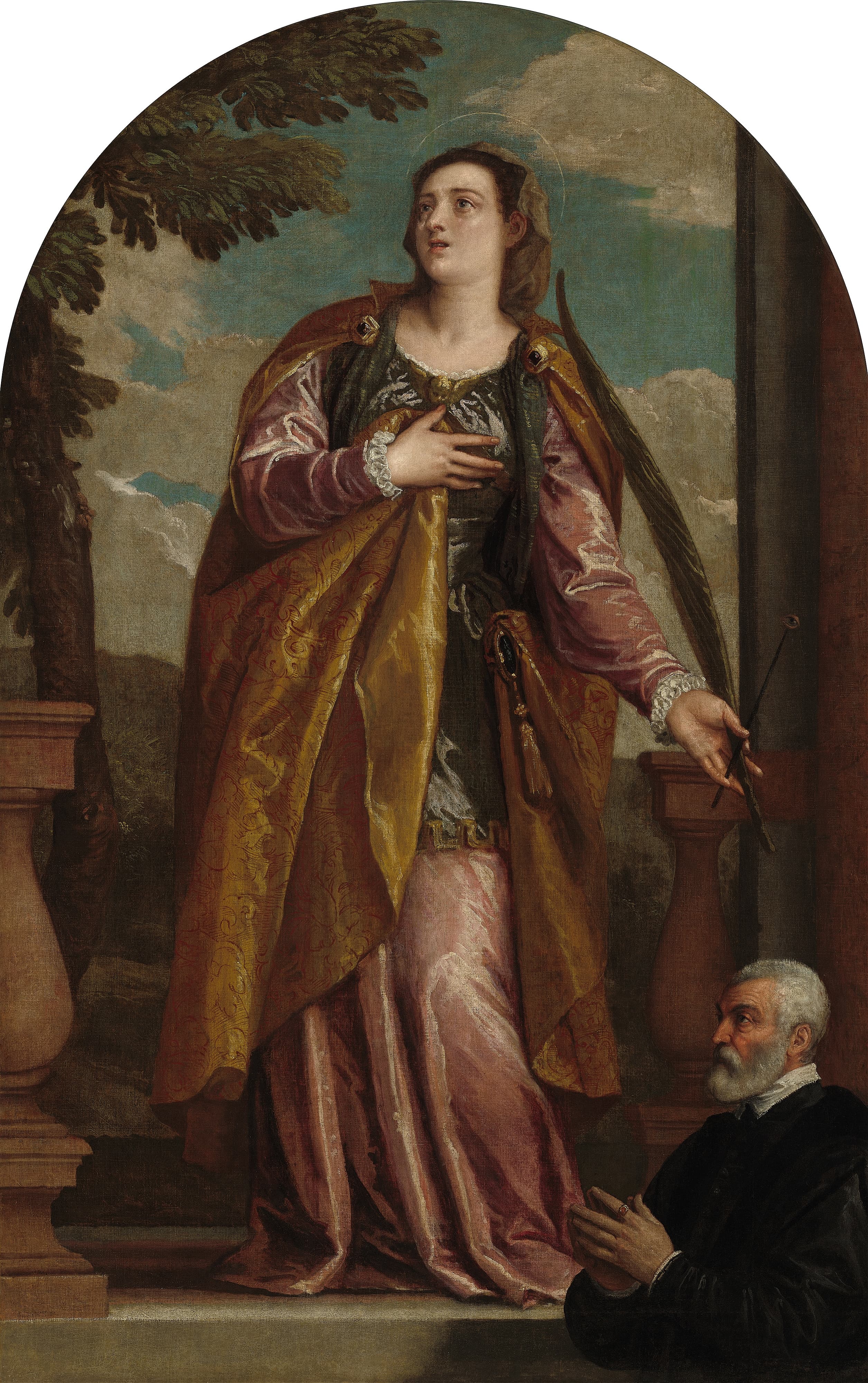 《圣露琪亚与捐赠人》（Saint Lucy and a Donor）｜保罗·委罗内塞 Paolo Veronese｜约1585–1595