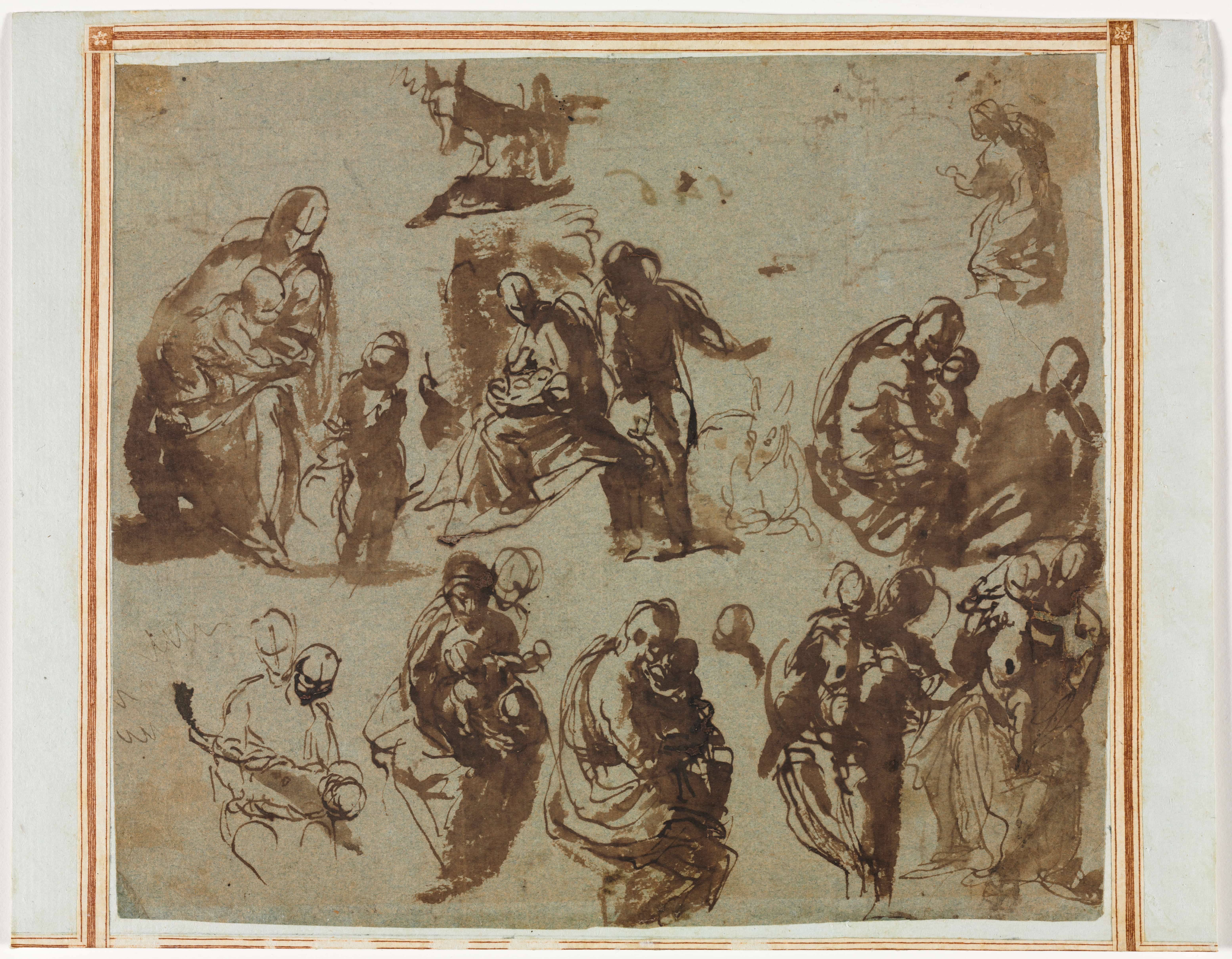 《圣母子多幅习作》（Various Sketches of the Madonna and Child）｜保罗·委罗内塞 Paolo Veronese｜约1580
