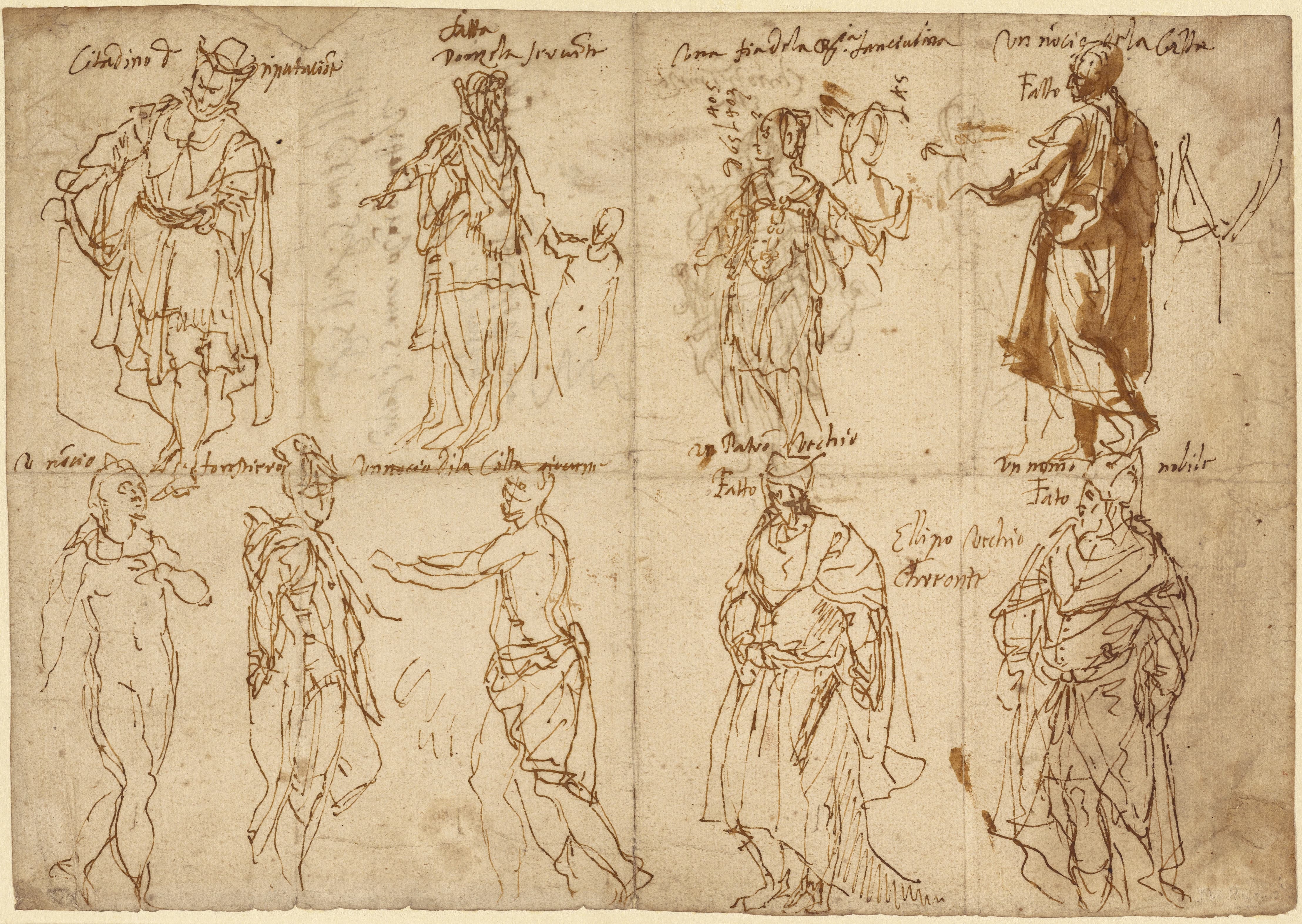 《索福克勒斯《俄狄浦斯王》服装习作》（Costume Studies for Sophocles' Oedipus Tyrannus）｜保罗·委罗内塞 Paolo Veronese｜1584–1585