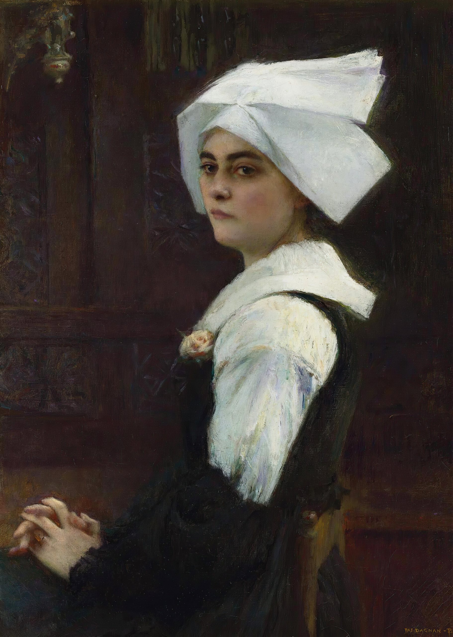 《布列塔尼女孩》（Breton Girl）｜帕斯卡尔-阿道夫-让·达尼昂-布弗莱 Pascal-Adolphe-Jean Dagnan-Bouveret｜不明