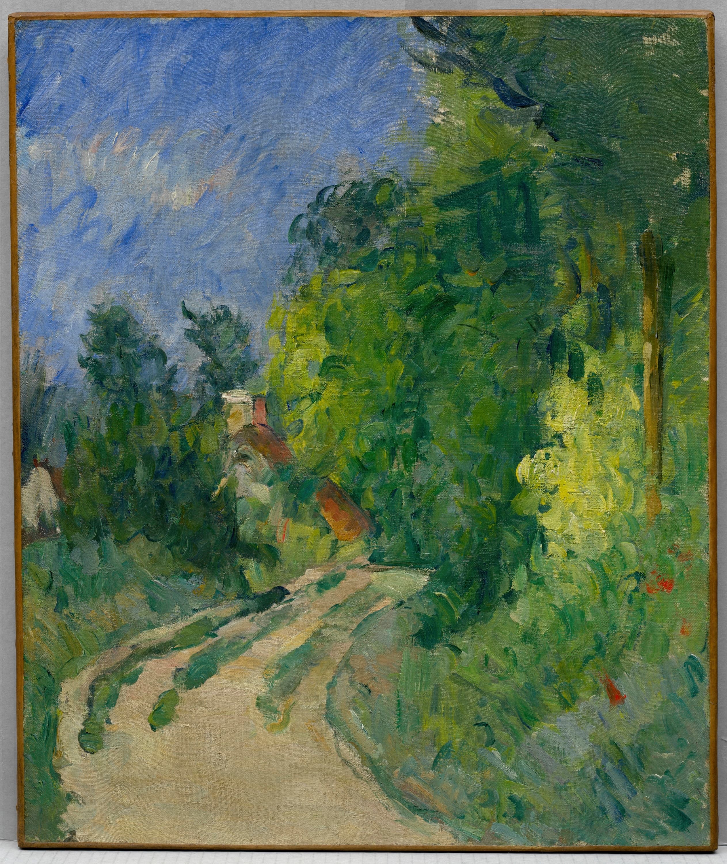 《树林里蜿蜒的小路》（the winding road in the woods）｜保罗·塞尚 Paul Cézanne｜1873