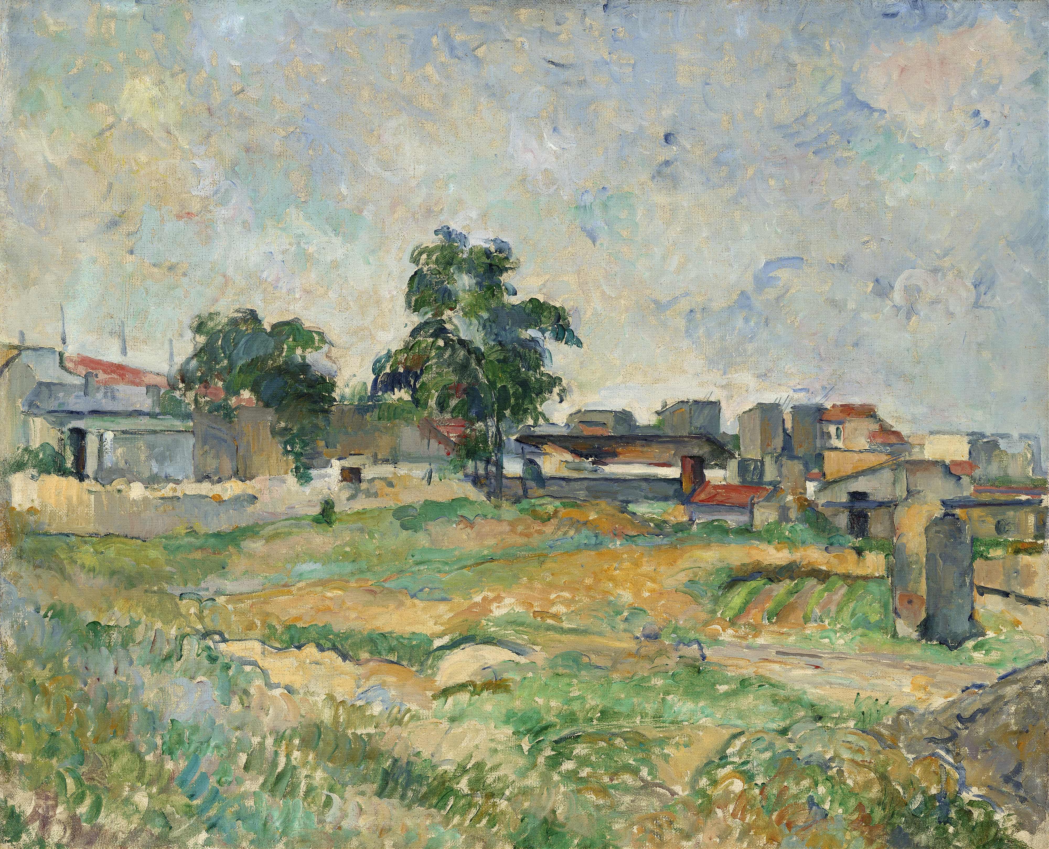 《巴黎附近的风景》（landscape near paris c）｜保罗·塞尚 Paul Cézanne｜1876