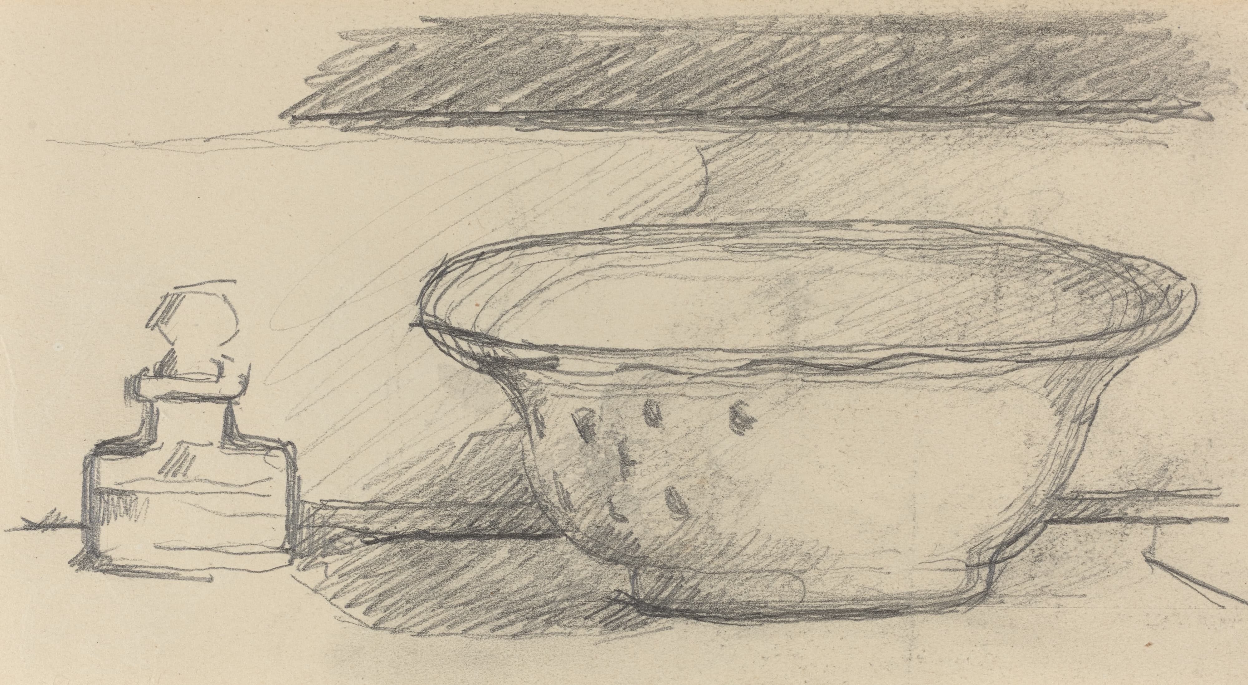 《洗脸盆和香水瓶正面》（wash basin and scent bottle recto）｜保罗·塞尚 Paul Cézanne｜1877–1881