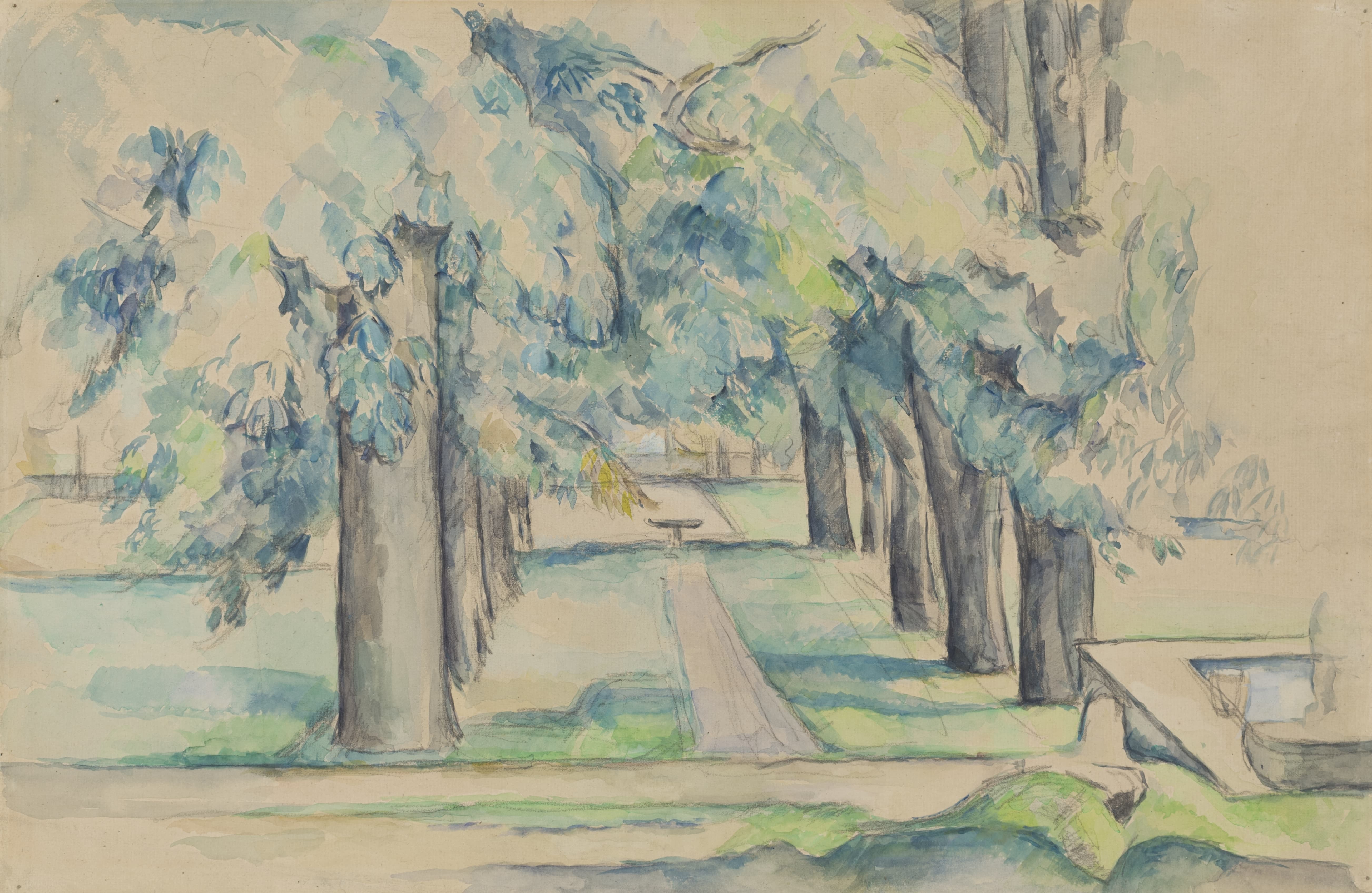 《jas de bouffan 的栗树大道》（avenue of chestnut trees at the jas de bouffan）｜保罗·塞尚 Paul Cézanne｜约1878-1890