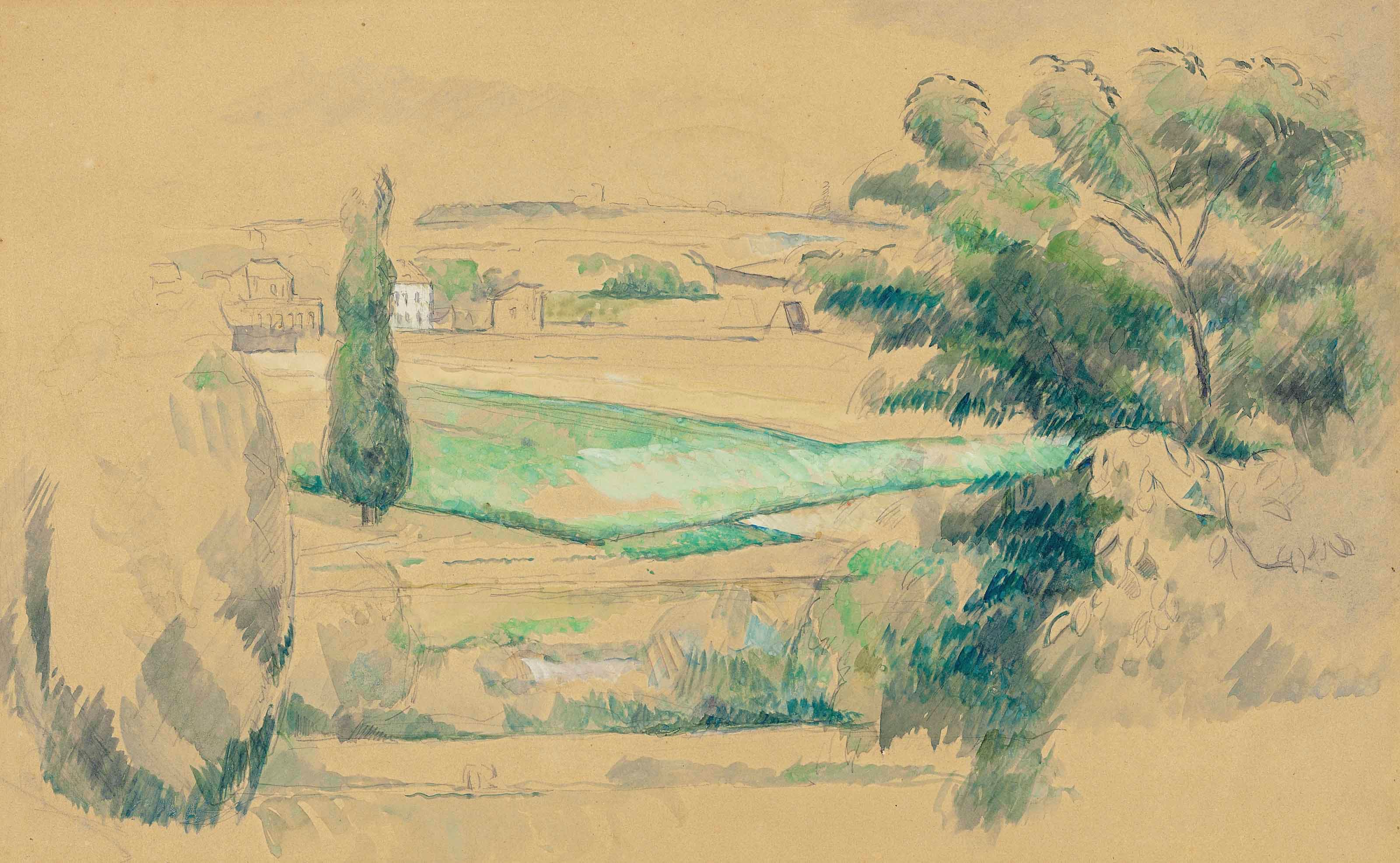 《默伦周边景观》（landscape around melun）｜保罗·塞尚 Paul Cézanne｜约1879-1880