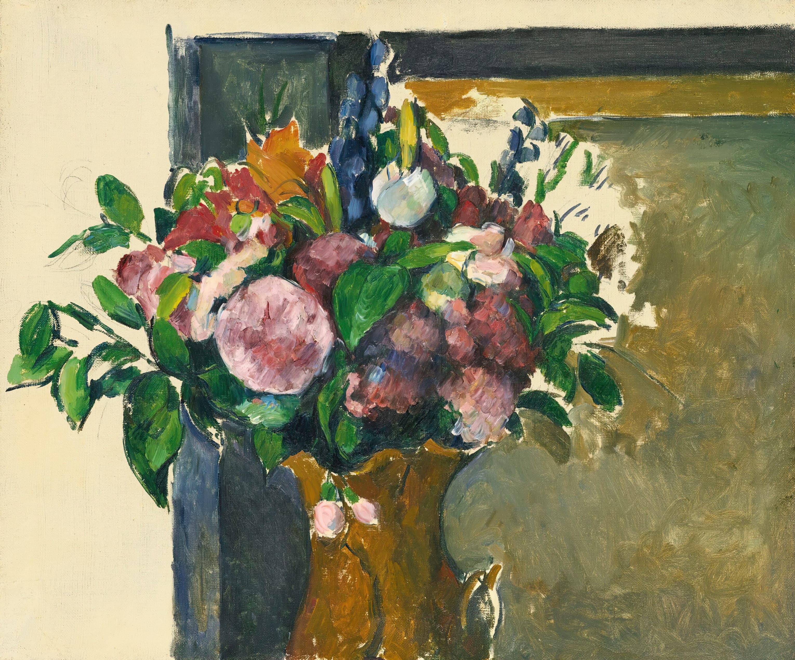 《红色花瓶里的花》（flowers in a red vase）｜保罗·塞尚 Paul Cézanne｜约1880-81