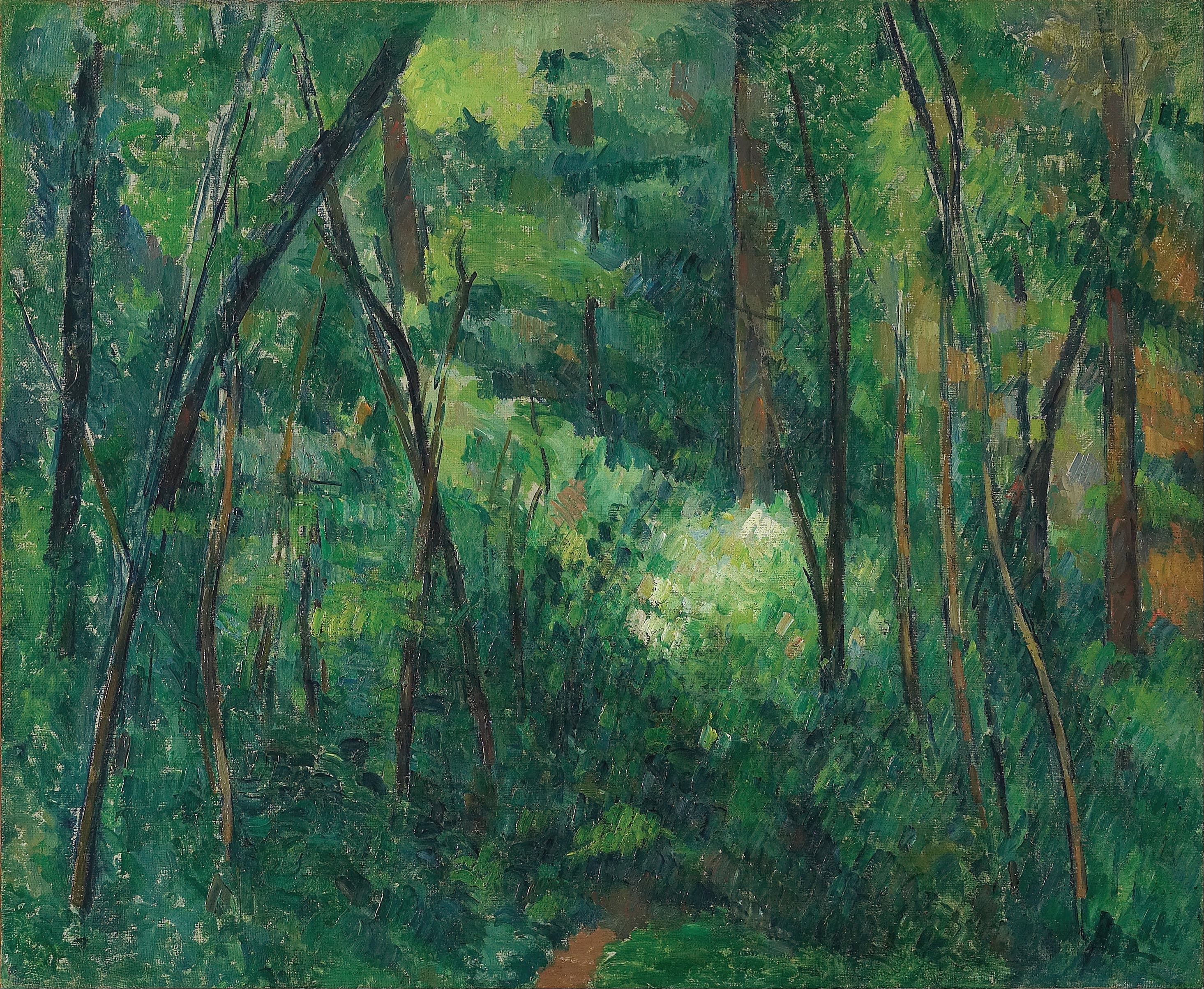《森林的内部》（interior of a forest）｜保罗·塞尚 Paul Cézanne｜1880–1890
