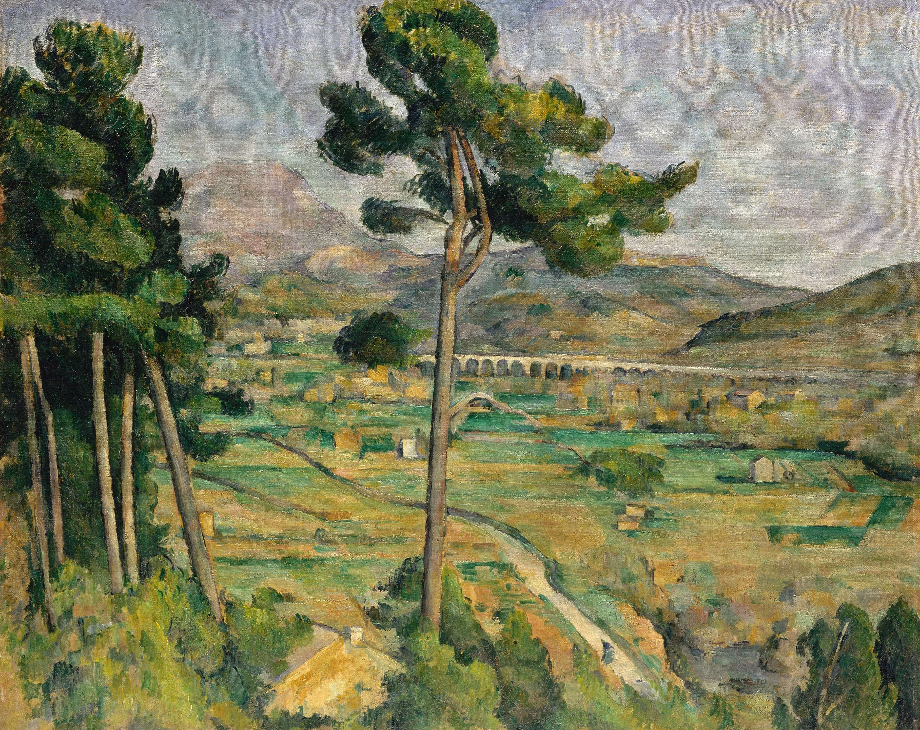 《圣维多利亚山和弧河谷高架桥》（mont sainte victoire and the viaduct of the arc river valley）｜保罗·塞尚 Paul Cézanne｜1882–1885