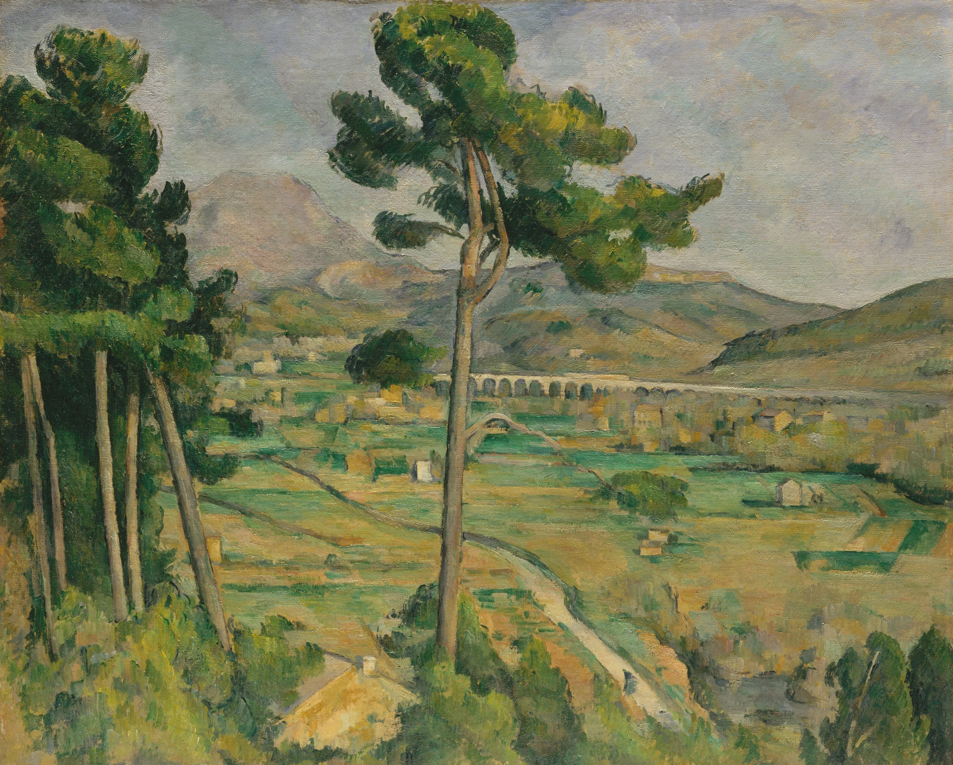 《圣维多利亚山和弧河谷高架桥》（mont sainte victoire and the viaduct of the arc river valley）｜保罗·塞尚 Paul Cézanne｜1882–1885