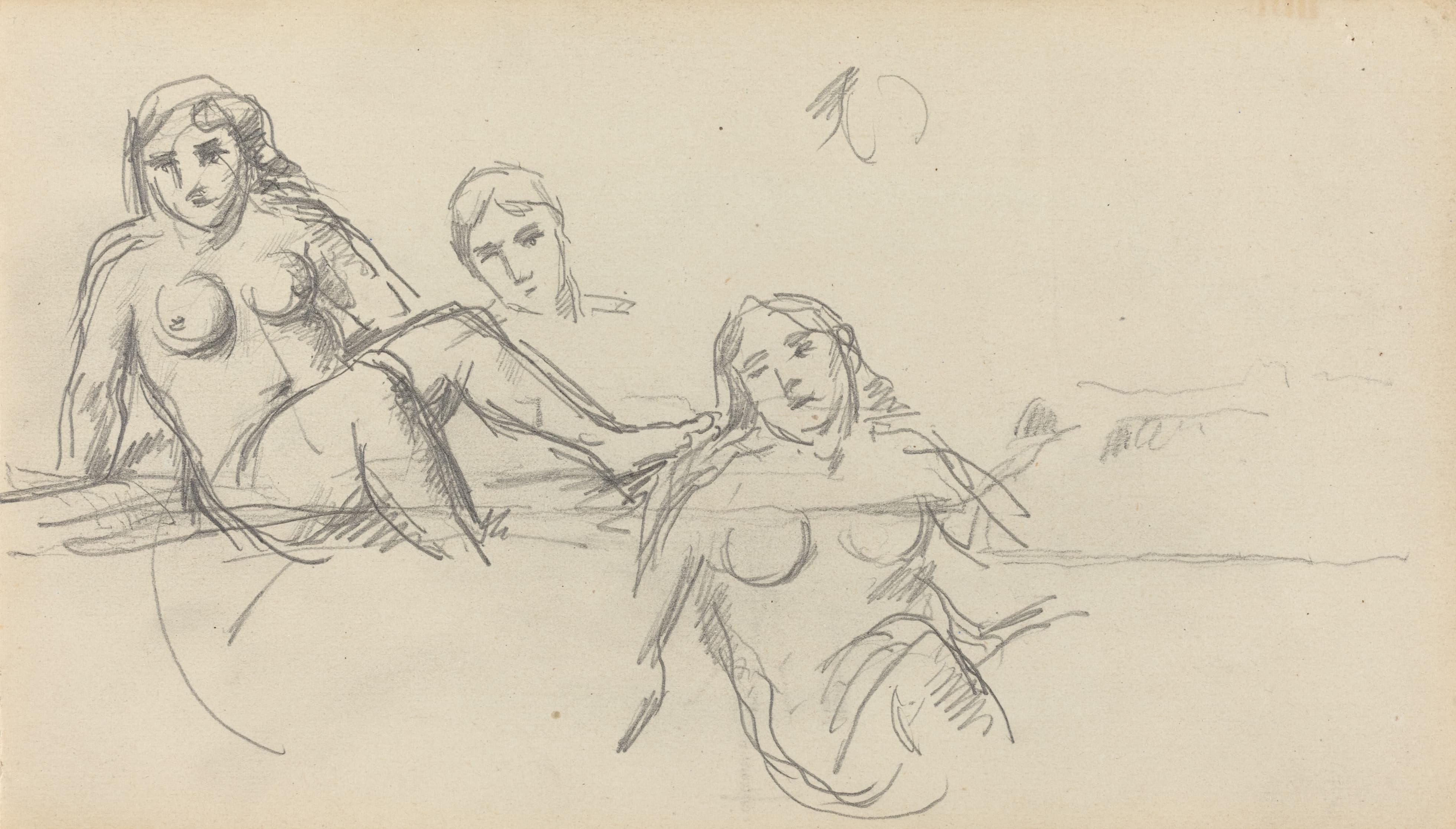 《坐式沐浴者反面》（seated bather verso）｜保罗·塞尚 Paul Cézanne｜1882–1885