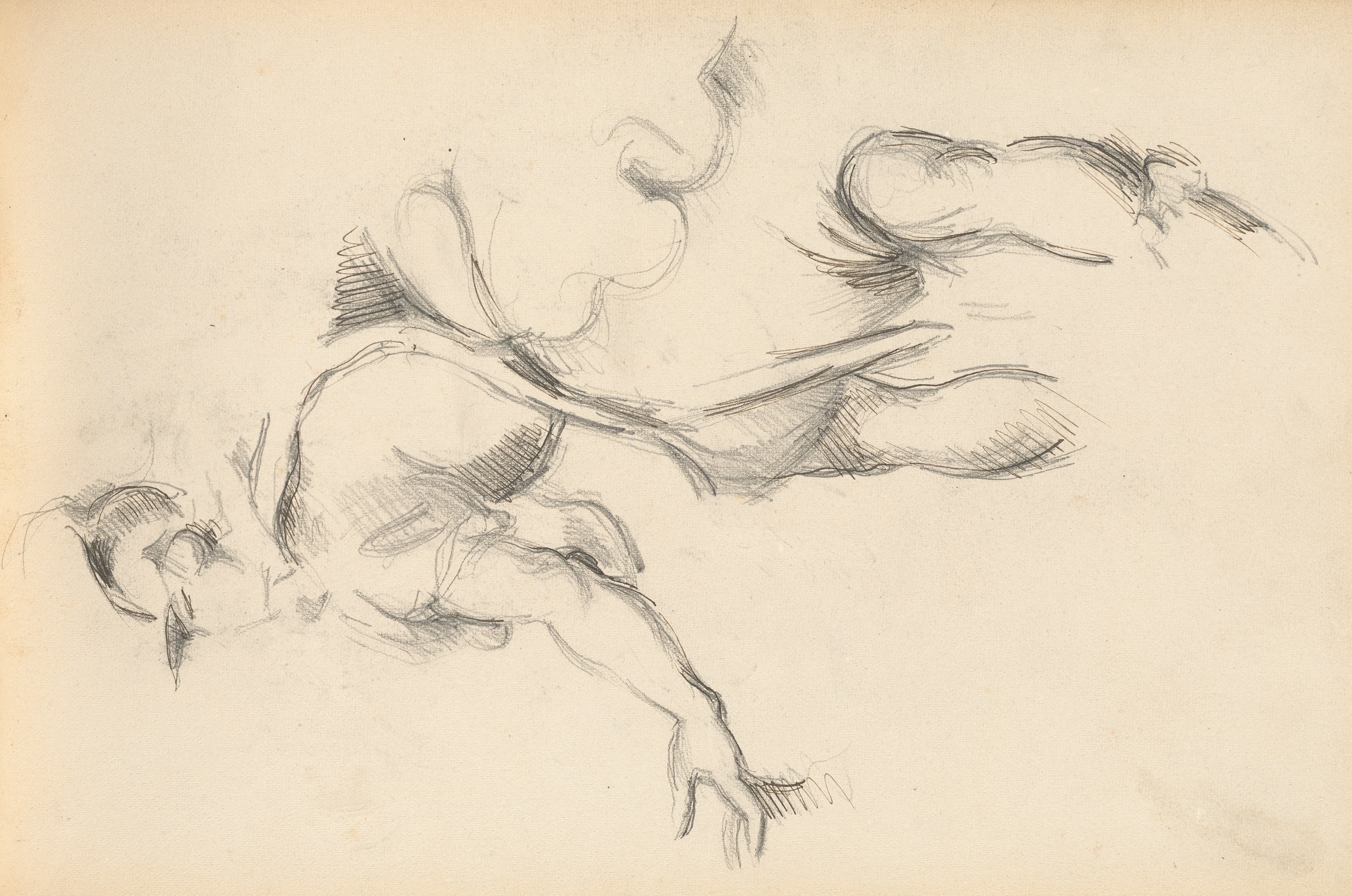 《鲁本斯《两位公主的交换》中寓言人物法国的研究》（study of the allegorical figure france in rubens the exchange of the two princesses）｜保罗·塞尚 Paul Cézanne｜1882–1885
