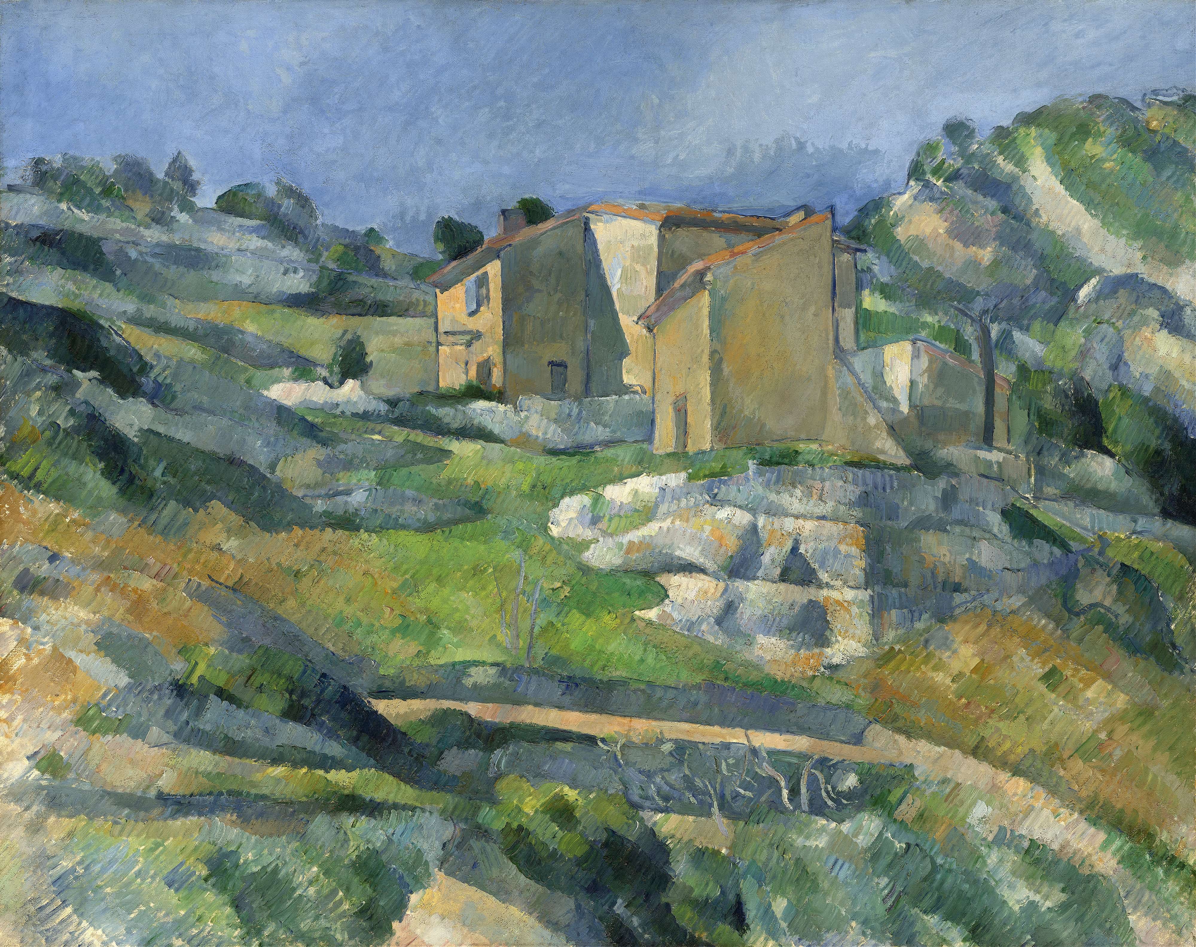 《普罗旺斯里奥克斯山谷的房屋，靠近莱斯塔克 c》（houses in provence the riaux valley near lestaque c）｜保罗·塞尚 Paul Cézanne｜1883
