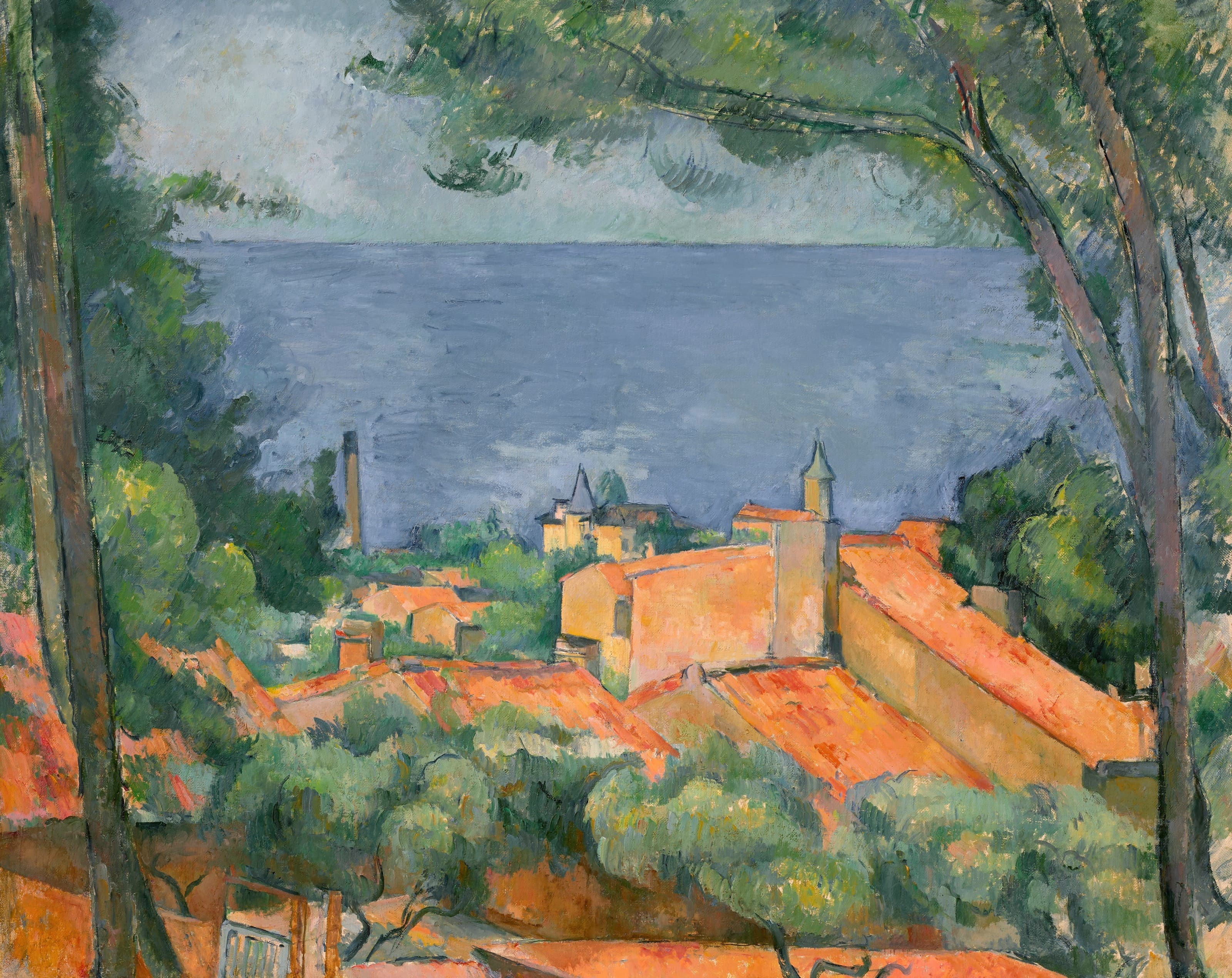 《红顶棚屋》（red-roofed shack）｜保罗·塞尚 Paul Cézanne｜1883–1885