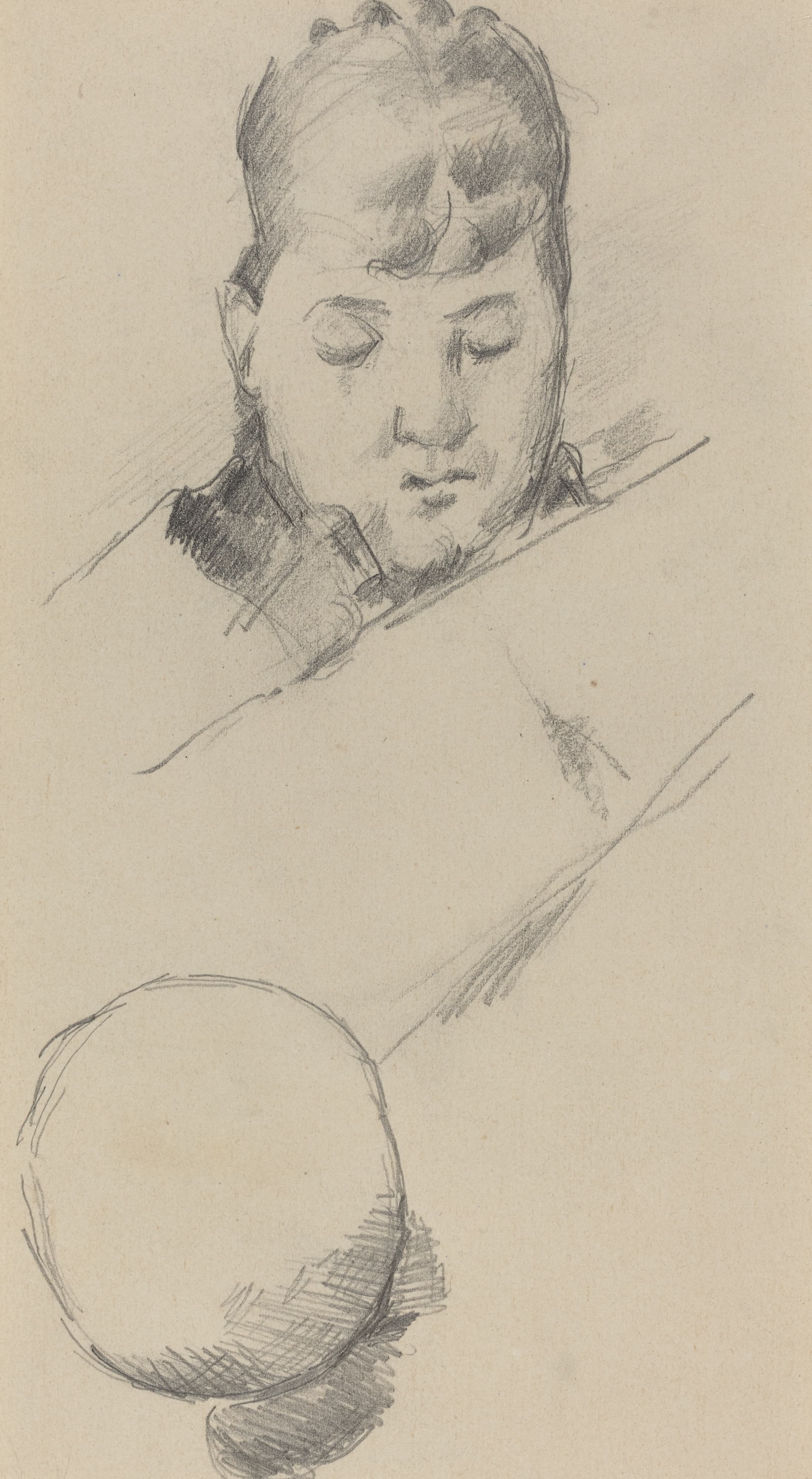 《塞尚·维索夫人的半身像》（bust of madame cezanne verso）｜保罗·塞尚 Paul Cézanne｜1884–1885