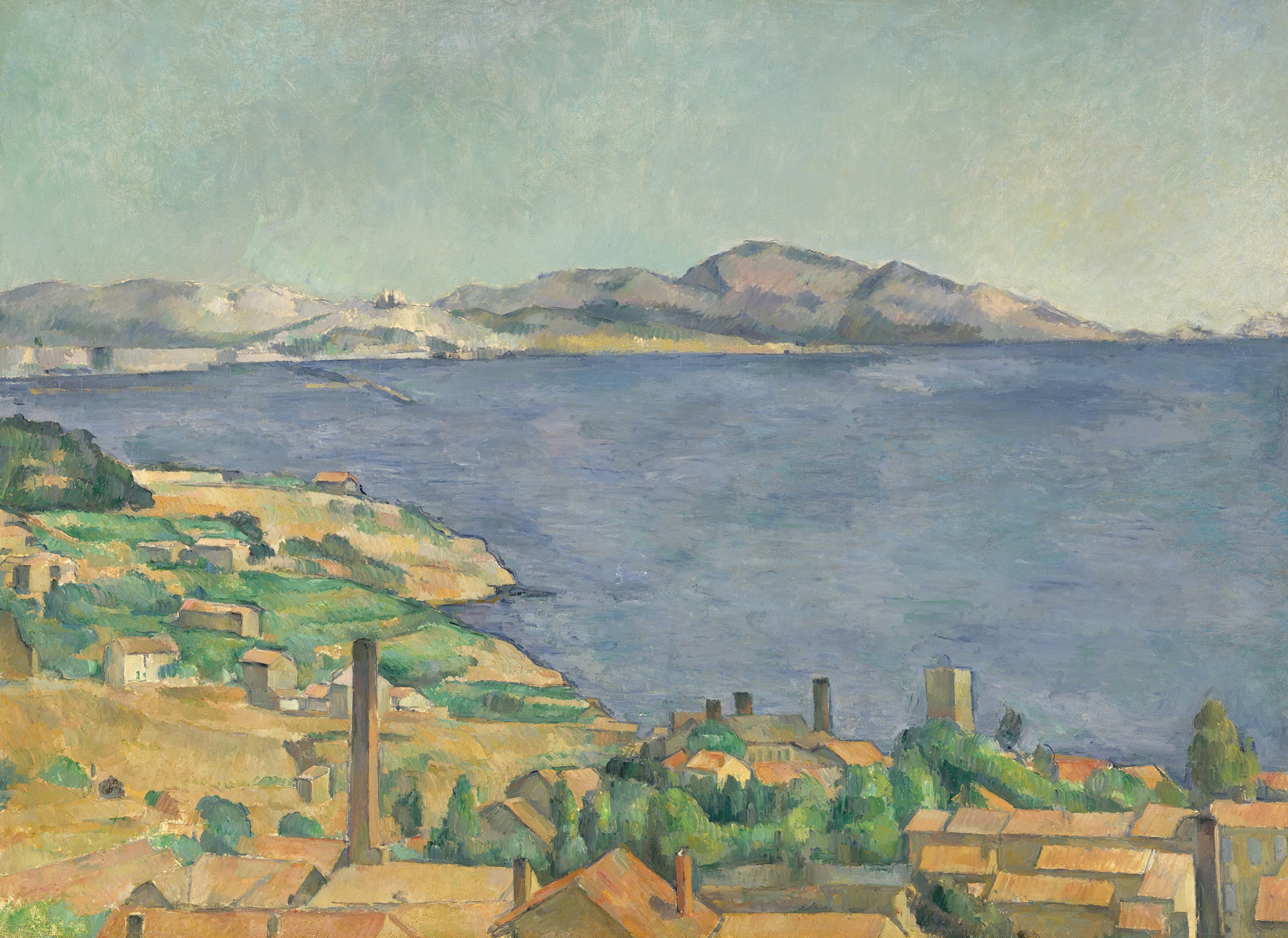 《从莱斯塔克看到的马赛湾》（the gulf of marseilles seen from lestaque）｜保罗·塞尚 Paul Cézanne｜约1885
