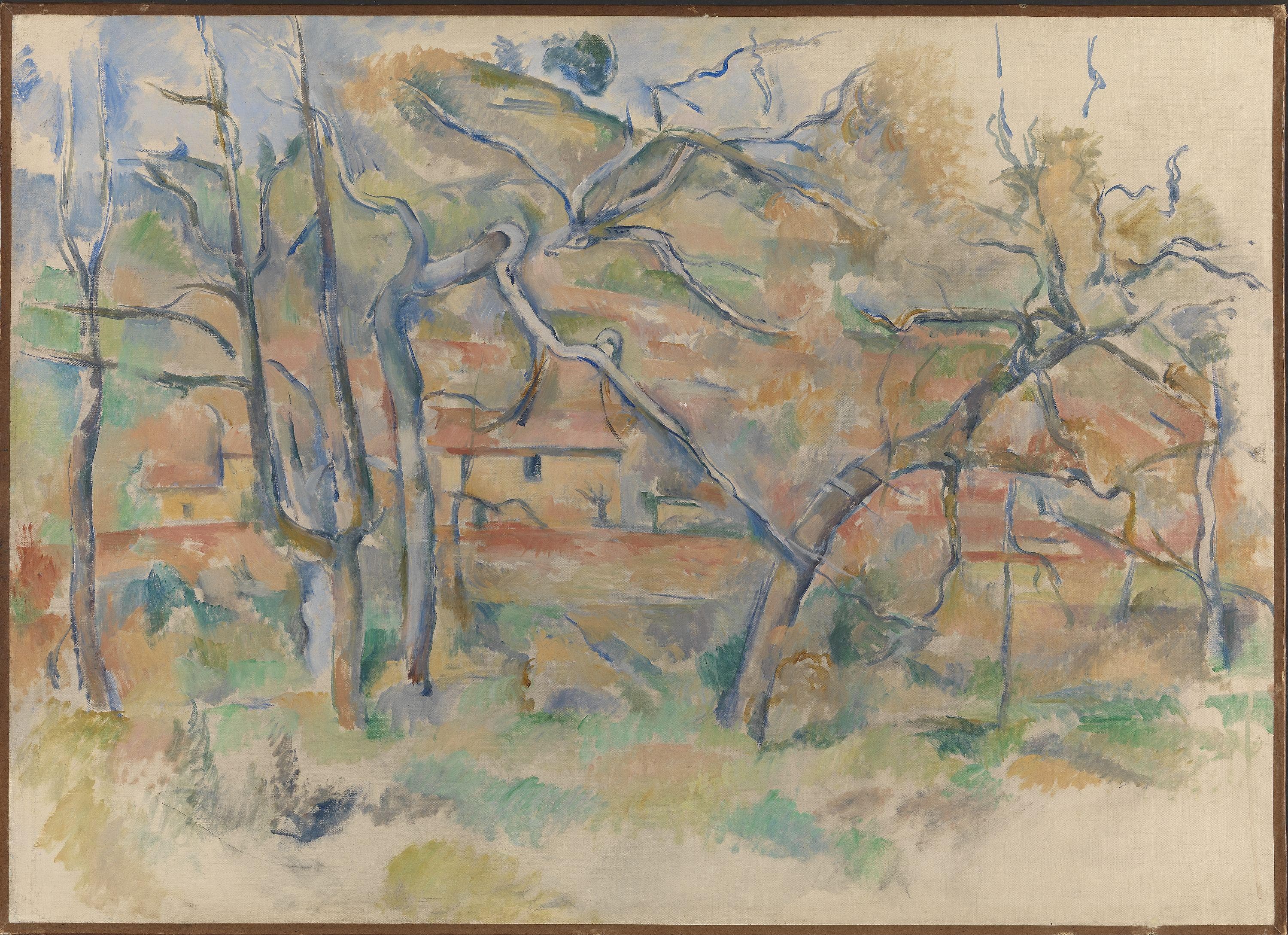 《普罗旺斯的树木和房子》（trees and house provence）｜保罗·塞尚 Paul Cézanne｜约1885