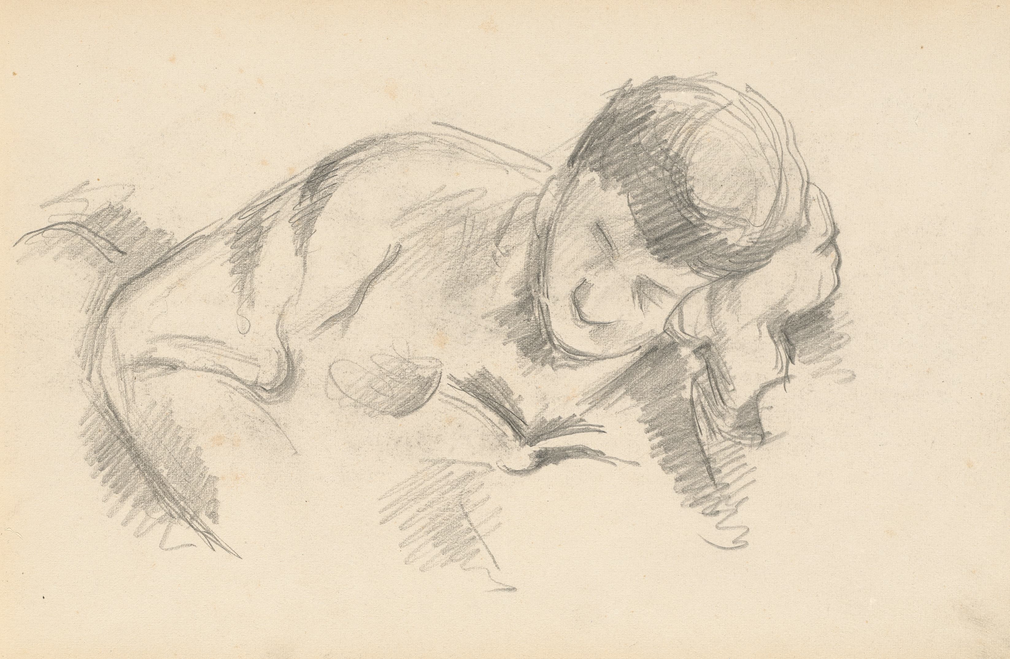 《艺术家的儿子靠在他的肘部c》（the artists son leaning on his elbow c）｜保罗·塞尚 Paul Cézanne｜1887