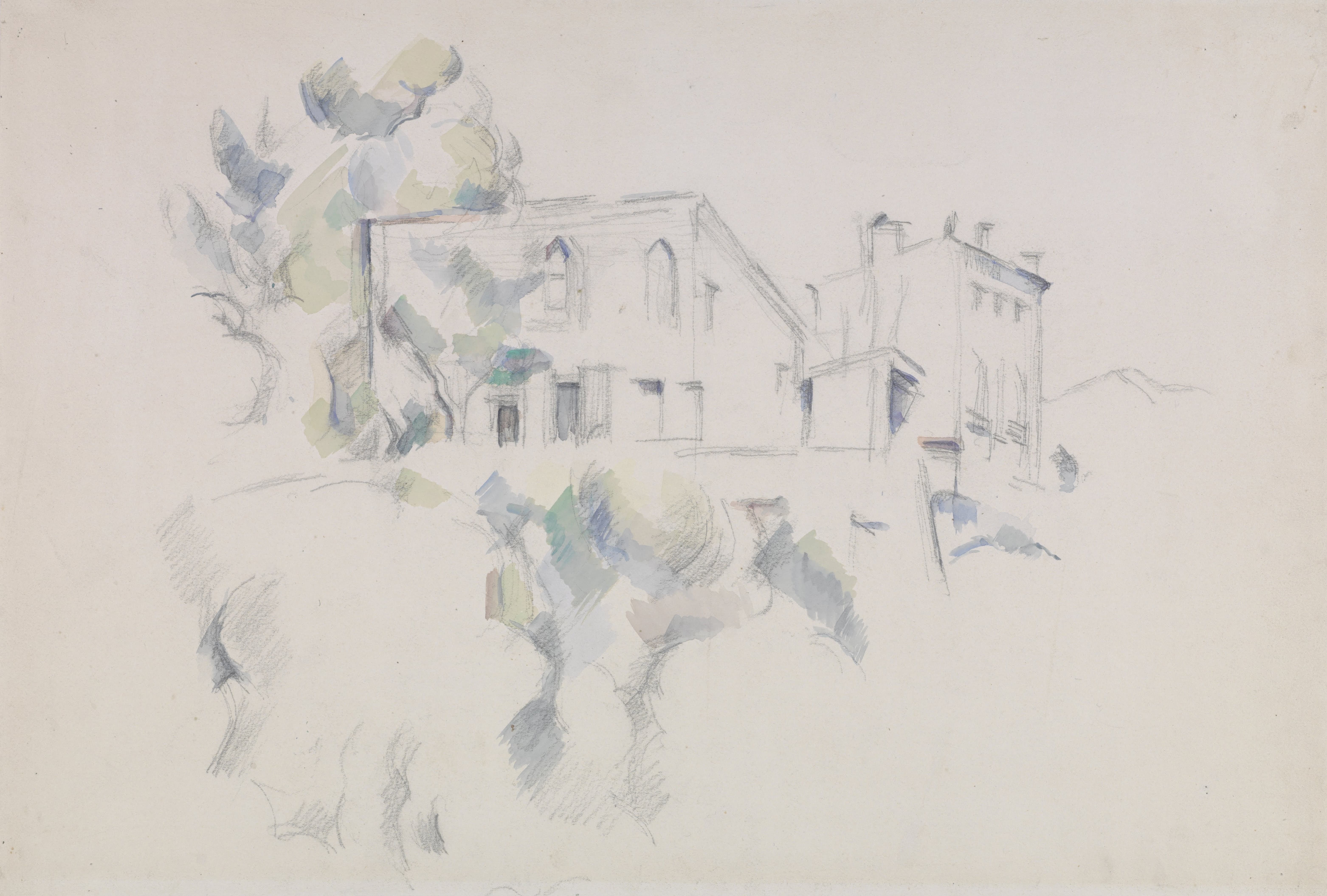 《黑色城堡的景色》（view of the chateau noir）｜保罗·塞尚 Paul Cézanne｜约1887-1890