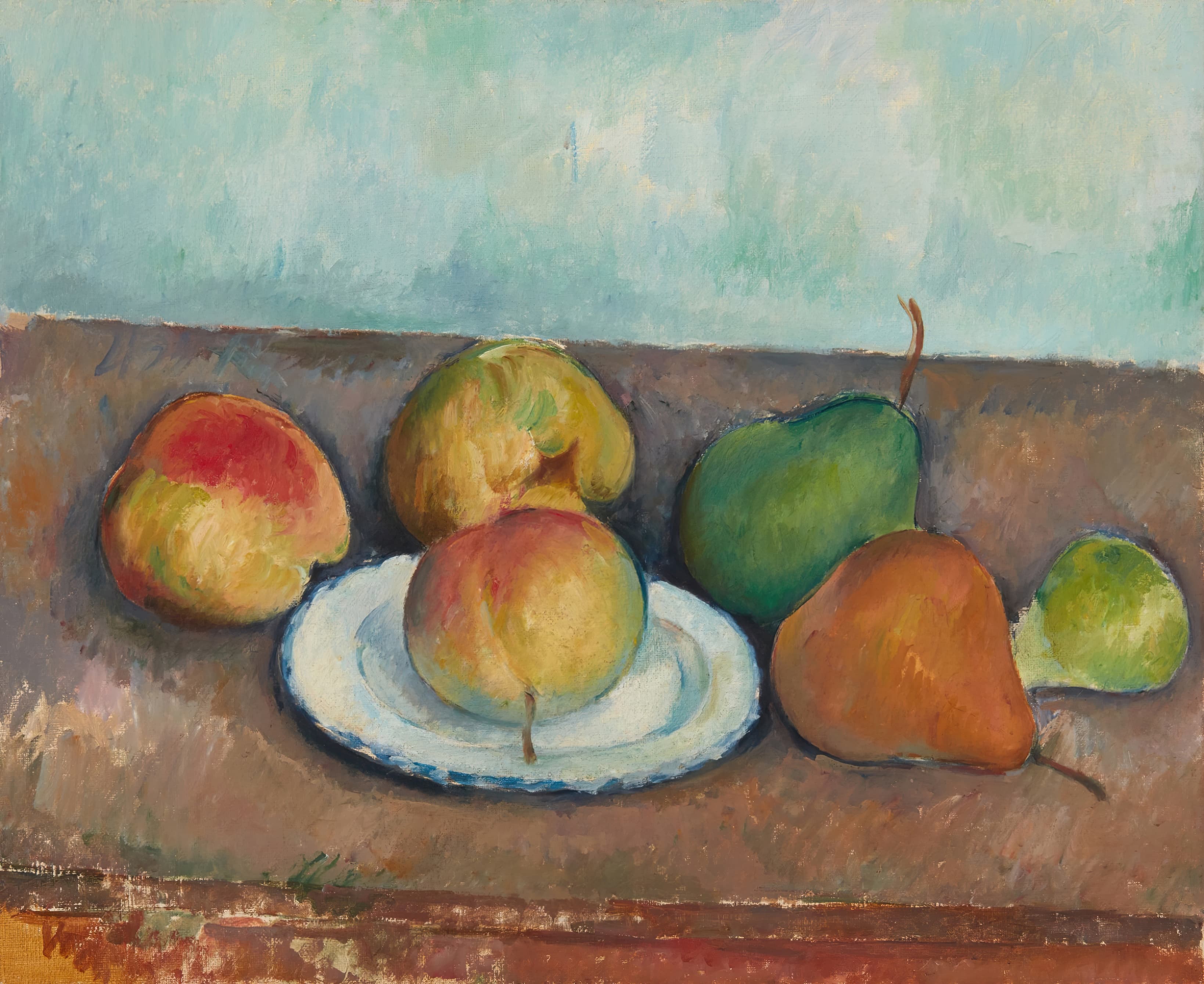 《静物苹果和梨》（still life apples and pears）｜保罗·塞尚 Paul Cézanne｜约1888-90