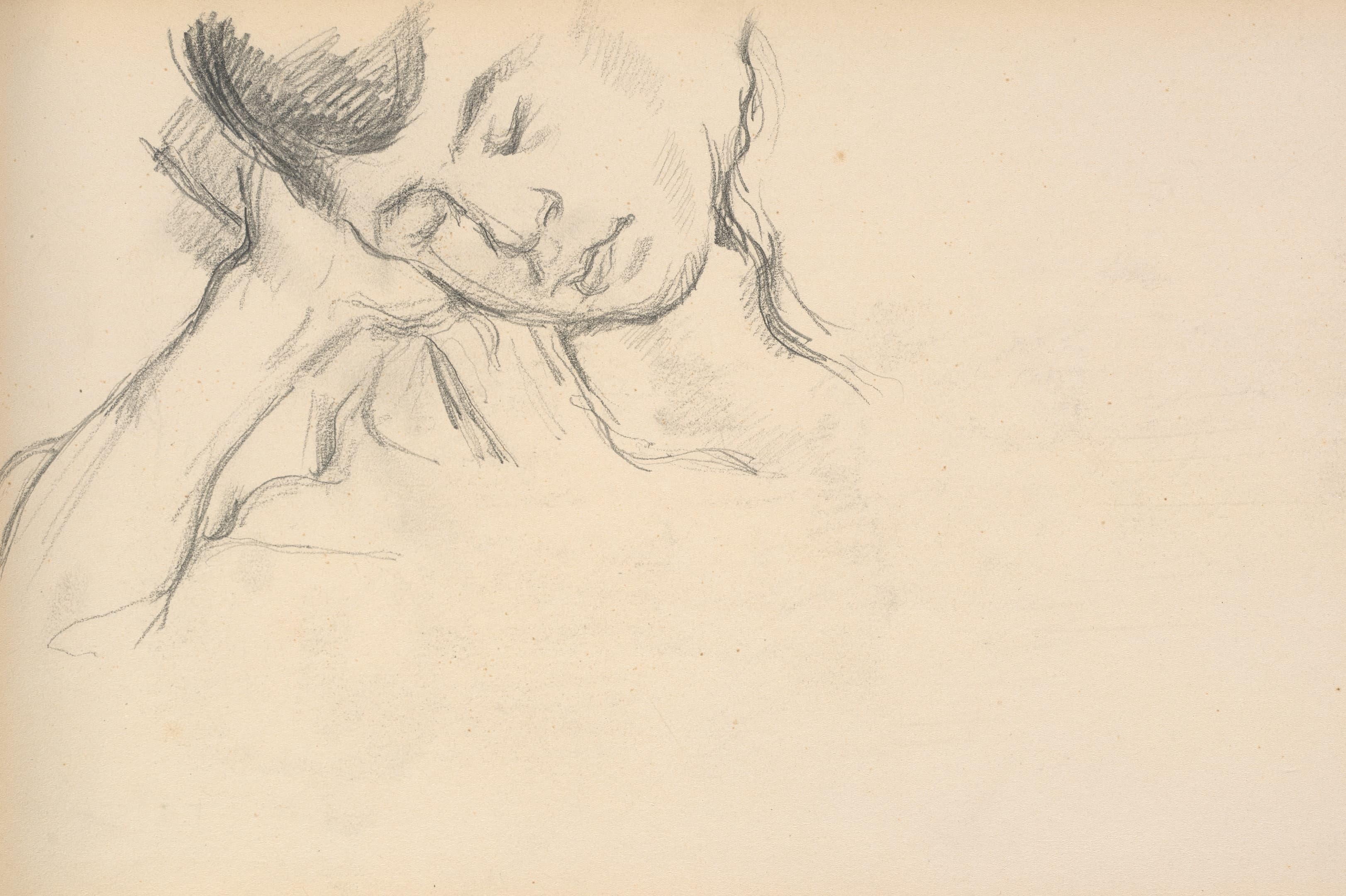 《头枕手的图 c》（figure resting head on hand c）｜保罗·塞尚 Paul Cézanne｜1889