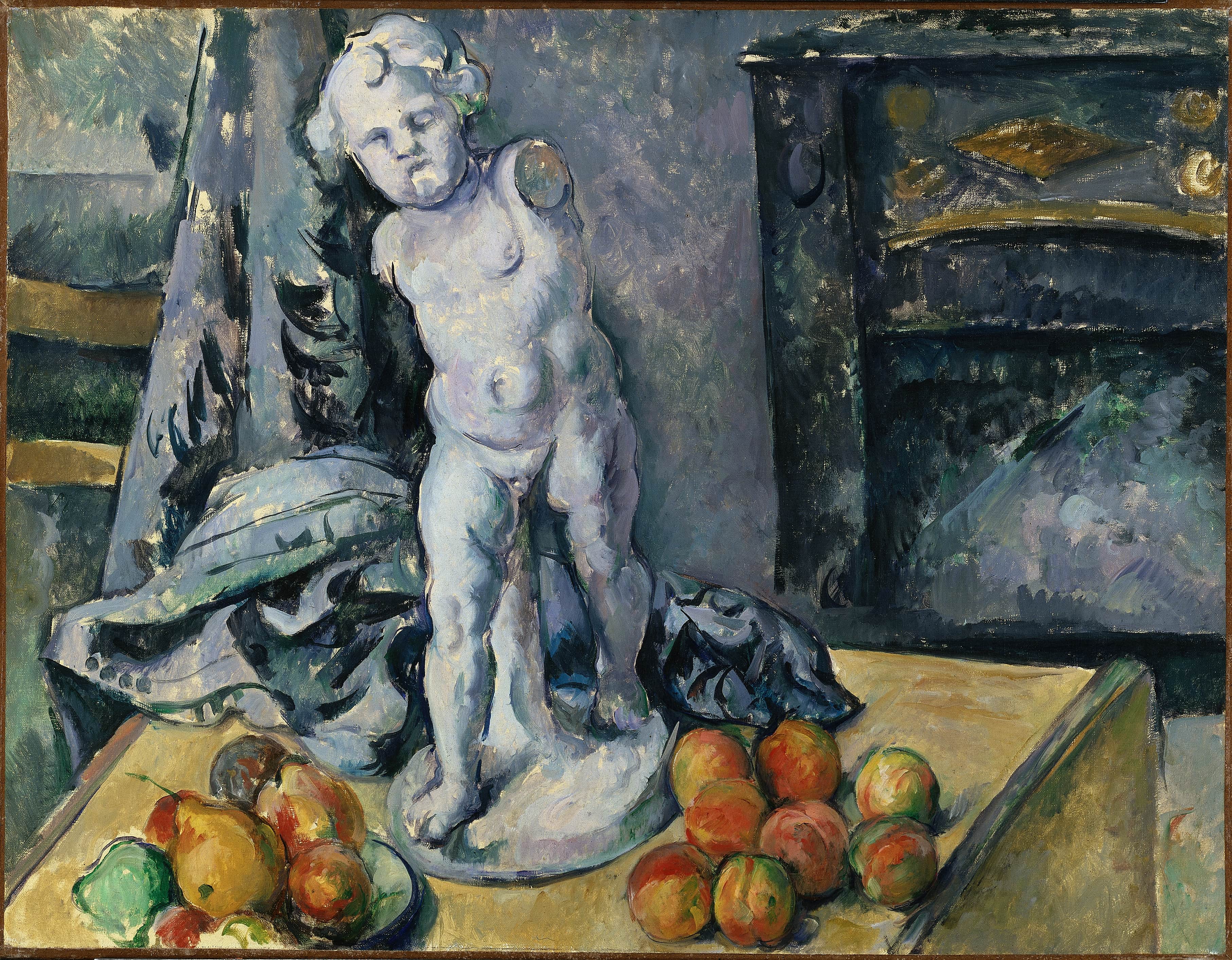 《有小雕像的静物》（still life with statuette）｜保罗·塞尚 Paul Cézanne｜1890年代
