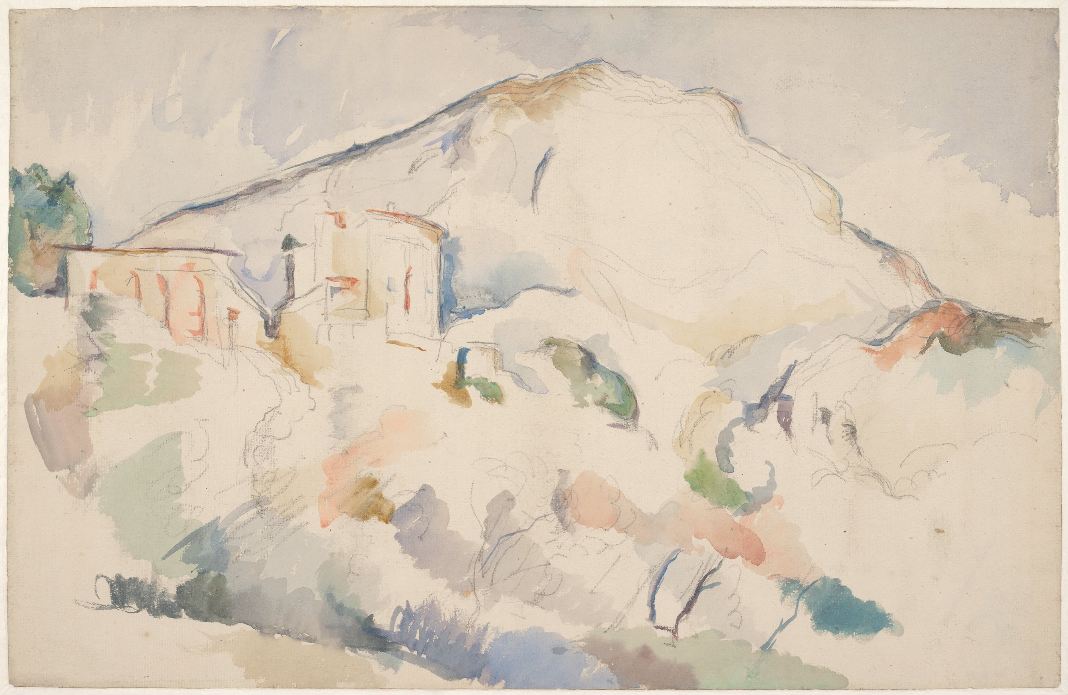 《黑堡和圣维克多山 C》（Chateau Noir and Mont Sainte Victoire C）｜保罗·塞尚 Paul Cézanne｜1890–1895