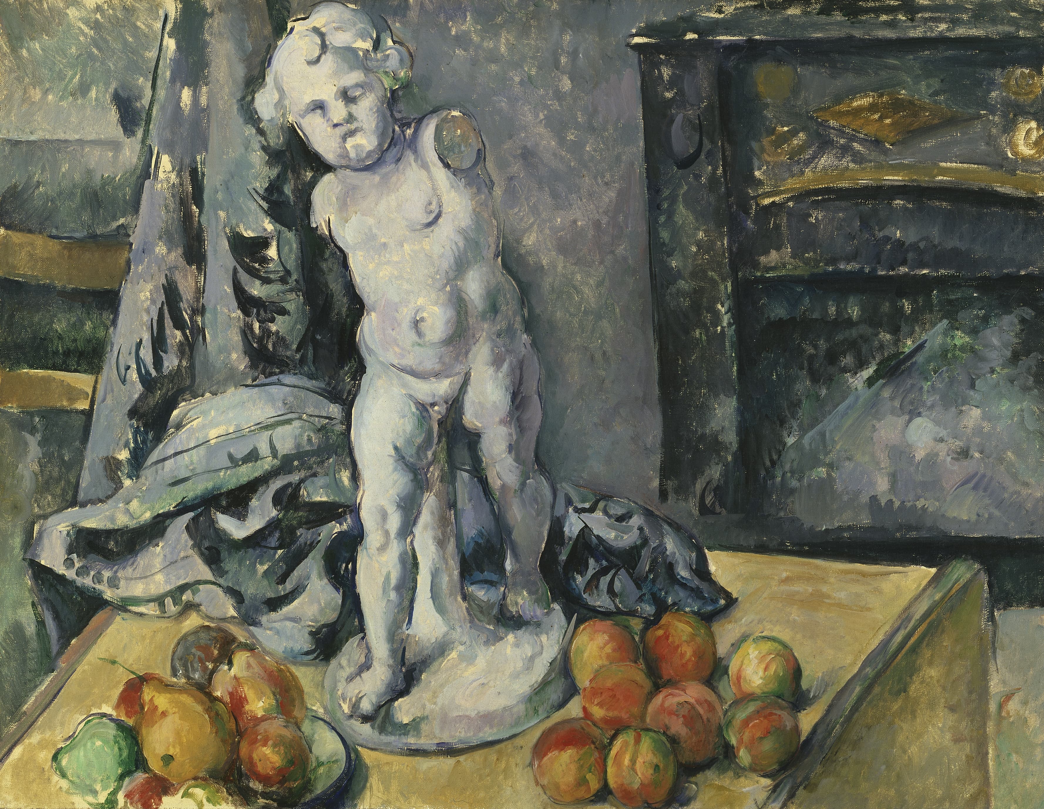 《静物与石膏丘比特》（still life with plaster cupid）｜保罗·塞尚 Paul Cézanne｜1890年代
